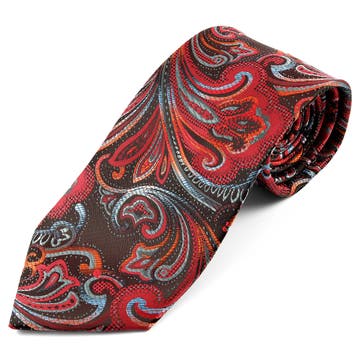 Копринена вратовръзка с флорален и пейсли мотив