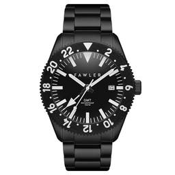 Métier | Czarny zegarek ze stali nierdzewnej z funkcją GMT - edycja limitowana