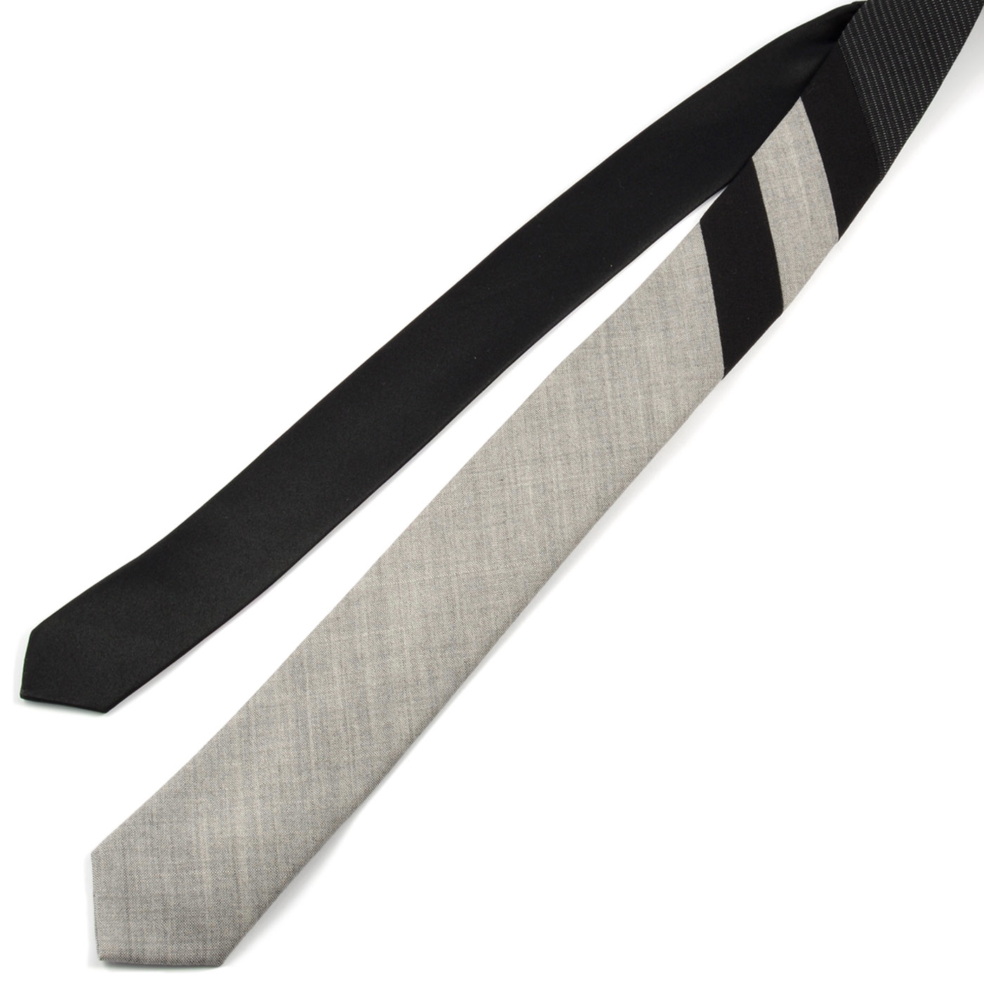 Grey & Black Design Wool Tie - 4