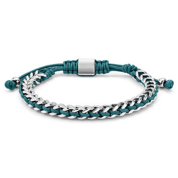Edelstahl- und Türkis-Nylon-Armband Edelstahl- und Türkis-Nylon-Armband