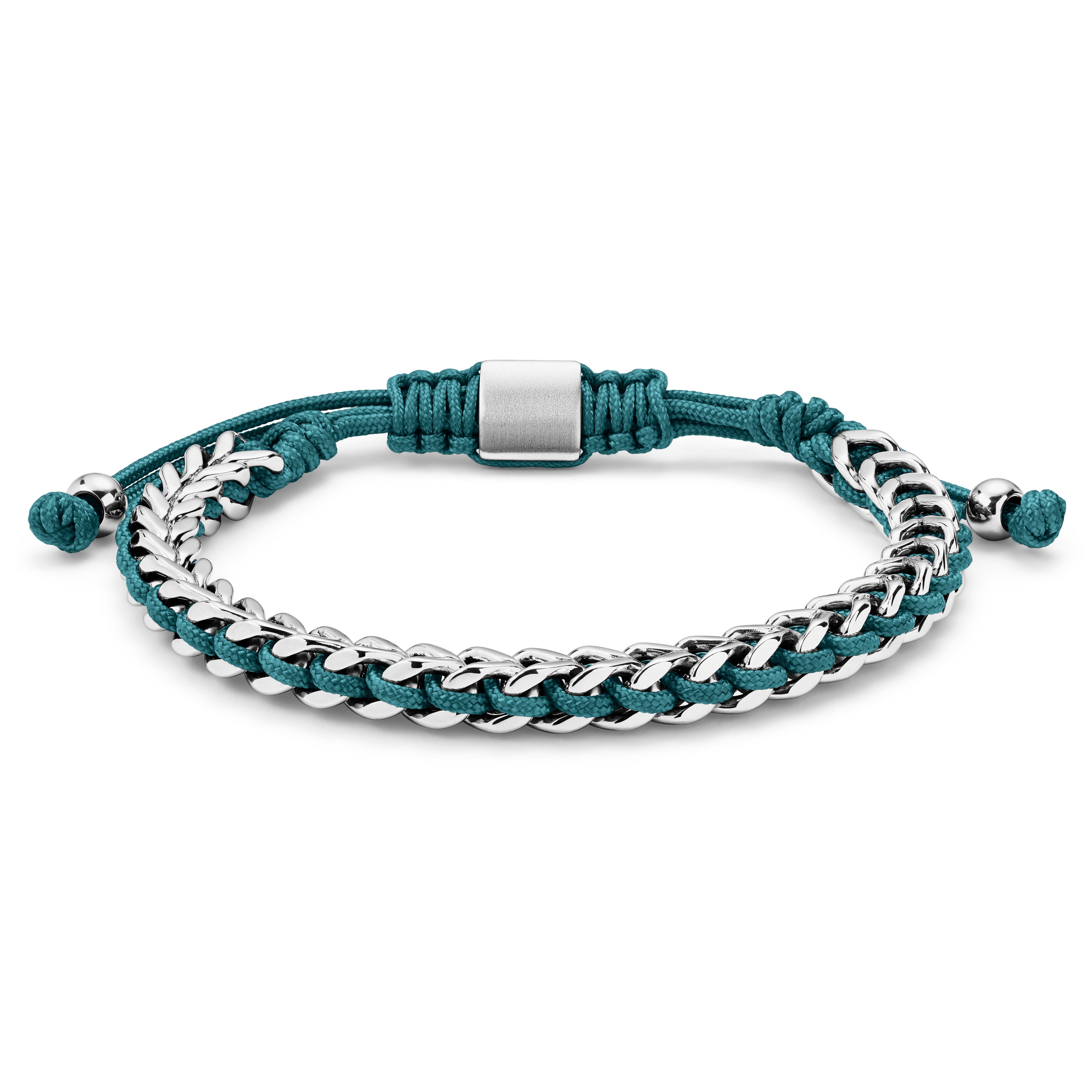 Stainless Steel & Turquoise Nylon Bracelet Stainless Steel & Turquoise Nylon Bracelet