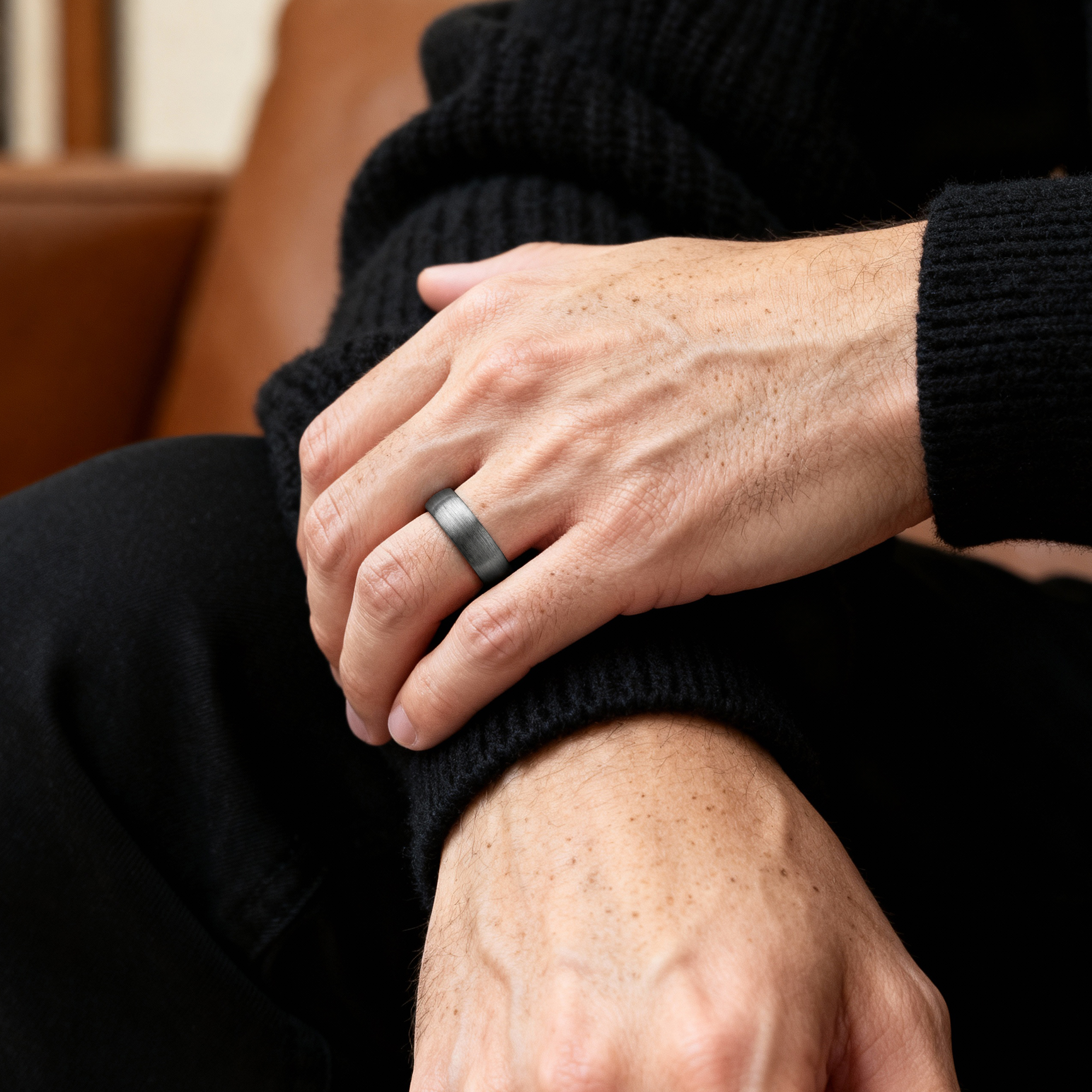 Terra | 8 mm Βουρτσισμένο Gunmetal Γκρι Δαχτυλίδι από Tungsten Carbide - 2