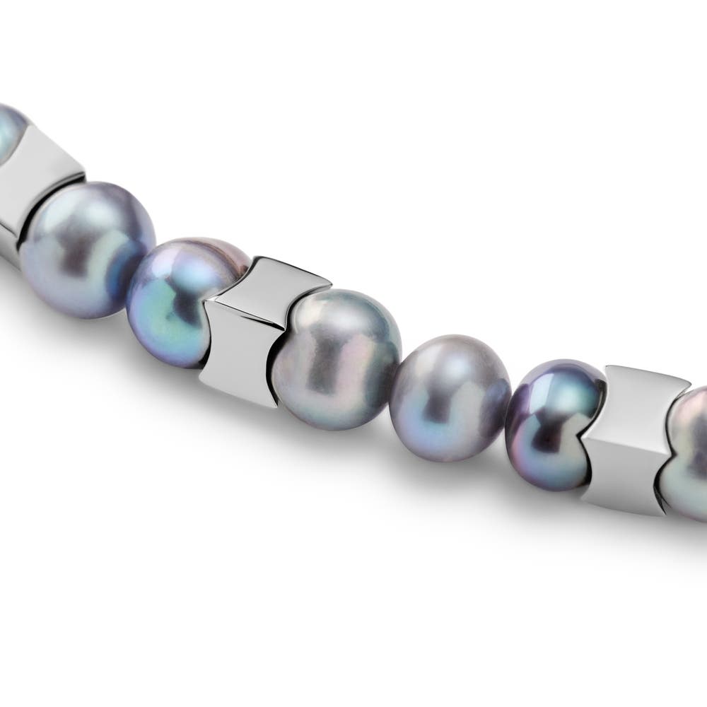 hover: Ocata | Silver-Tone Black Pearl Bracelet hover: Ocata | Silver-Tone Black Pearl Bracelet