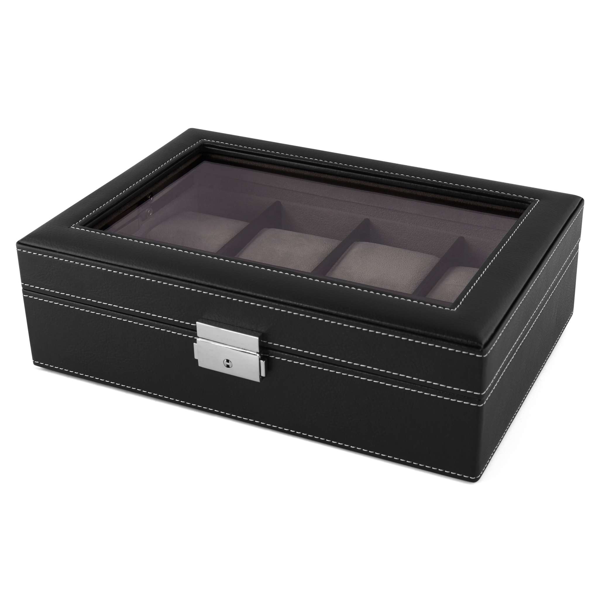 Black Display Wooden Watch Box - 8 Watches | In stock! | Warren Asher