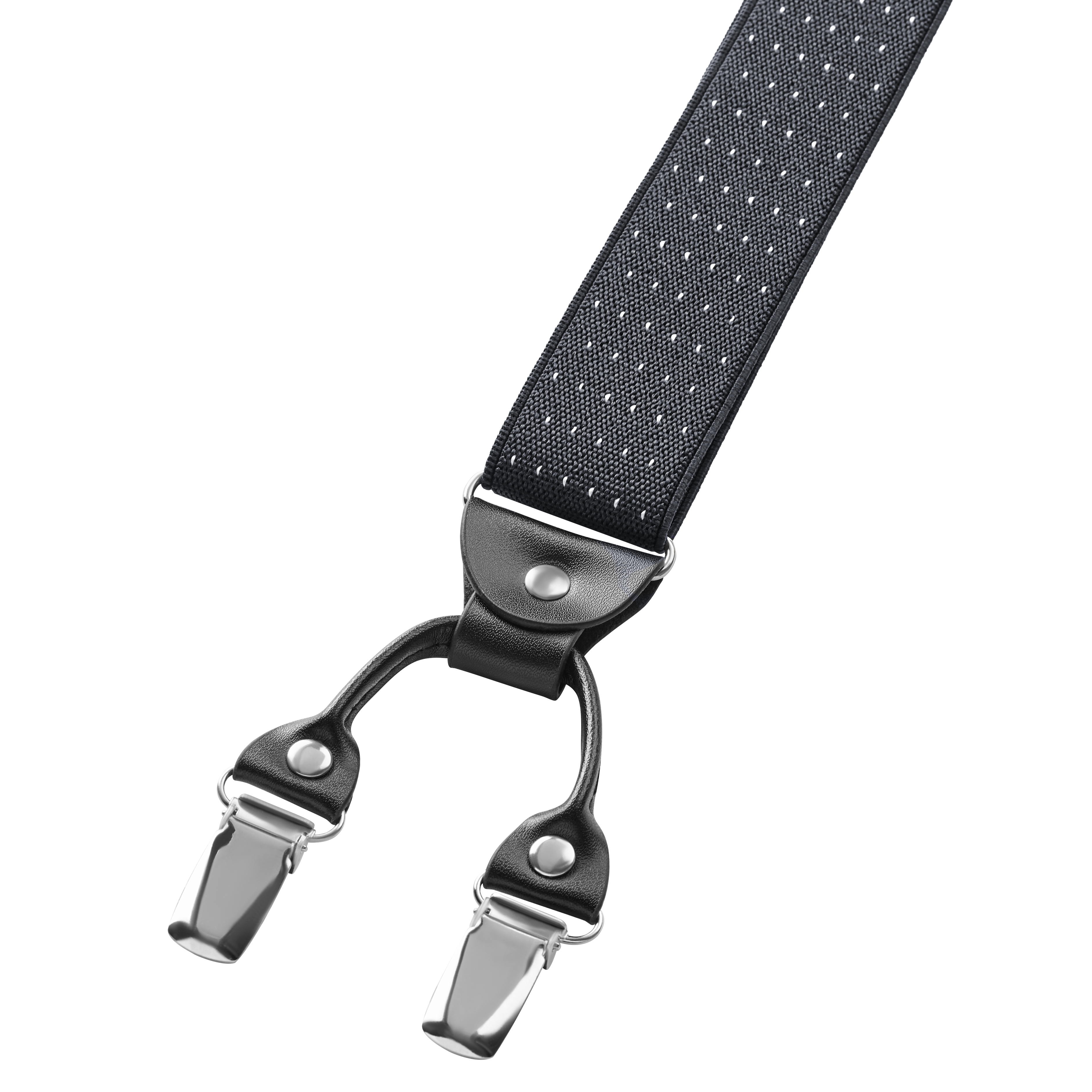 Vexel | Wide Dotted Gray Clip-On X-back Braces - 3