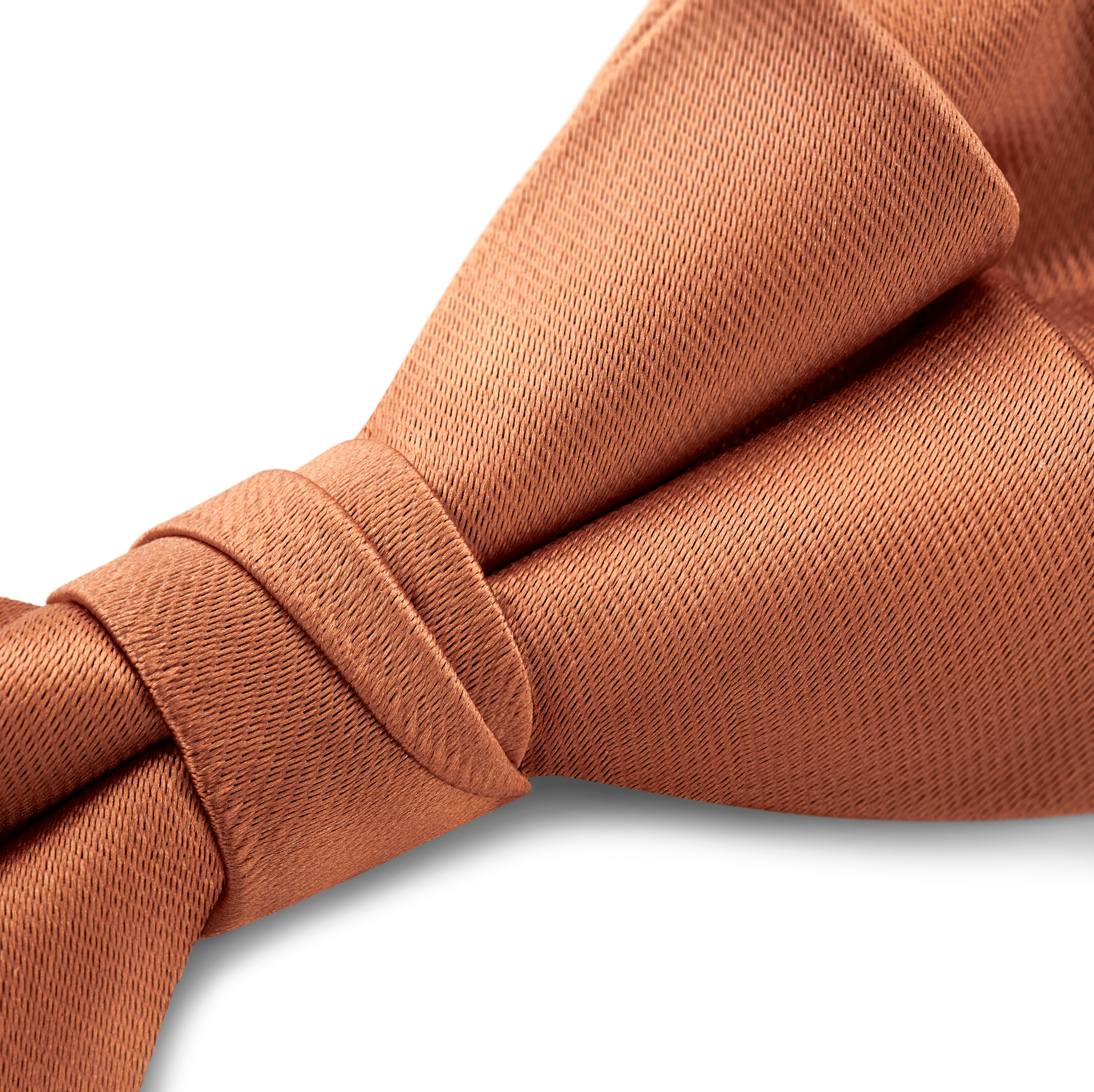 Cognac Pre-Tied Satin Diamond Tip Bow Tie - 3