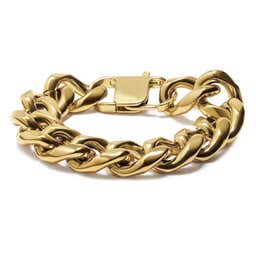 18mm Gold-Tone Stainless Steel Curb Chain Bracelet