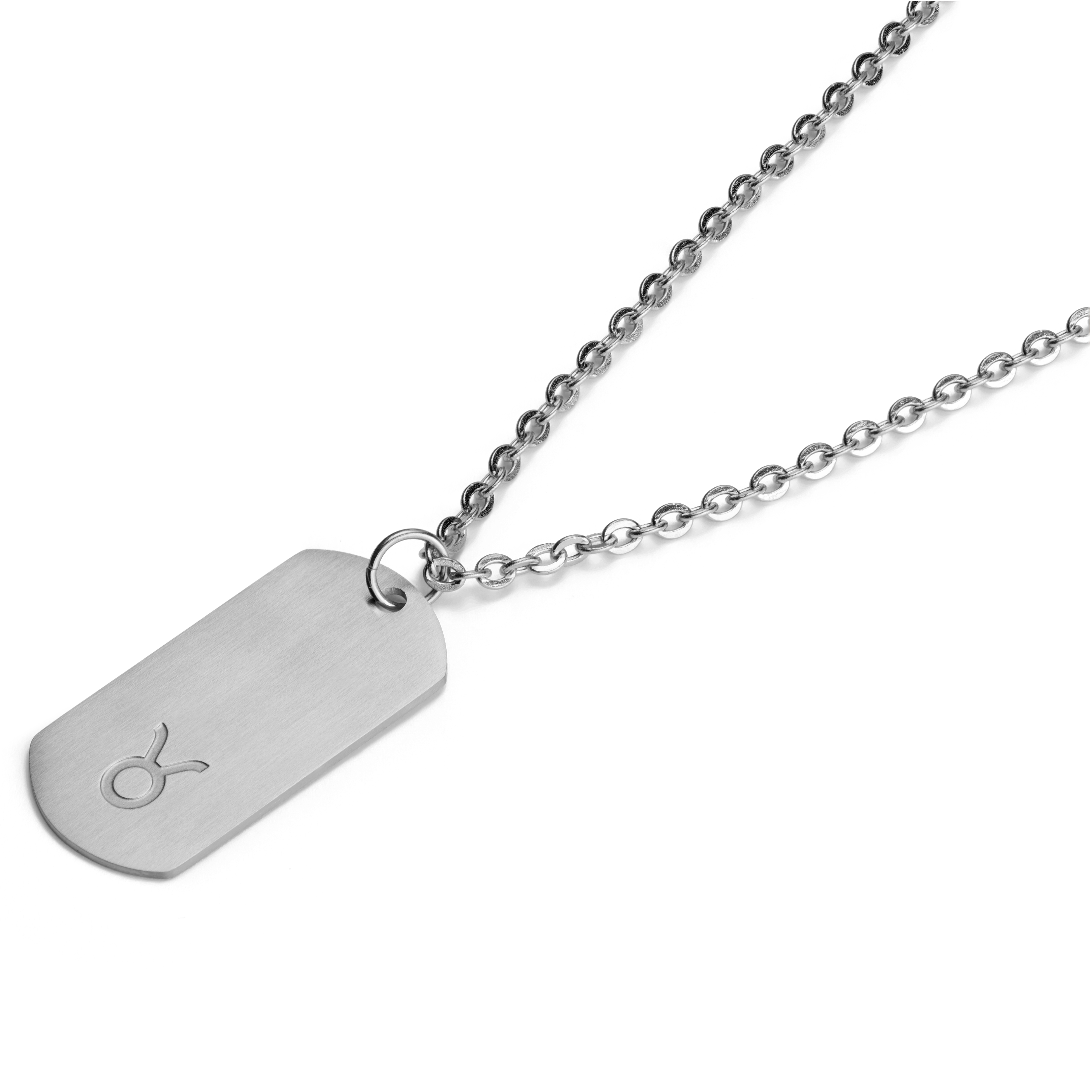 Taurus Zodiac Silver-Tone Steel Necklace - 5