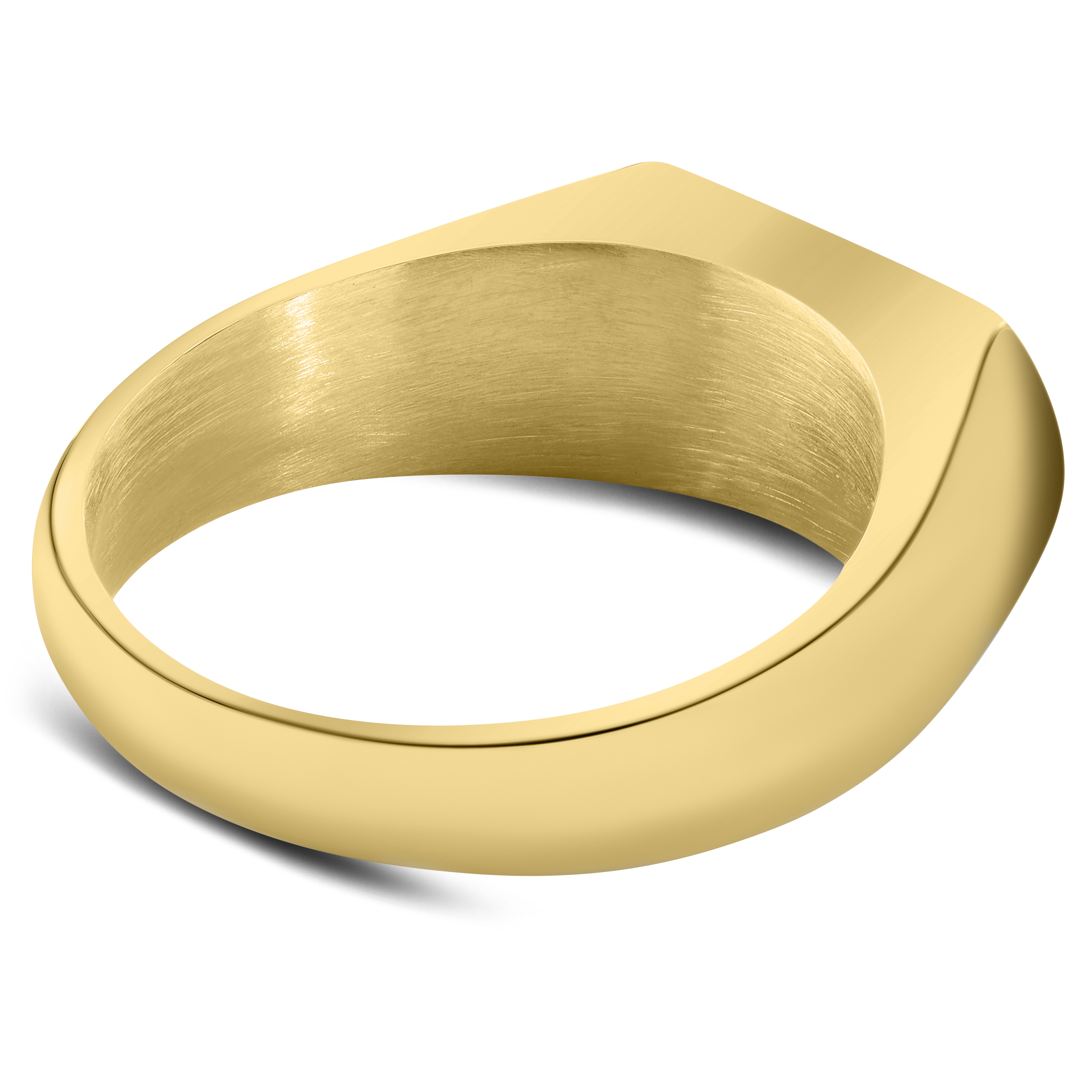 Orisun | Gold-Tone Black Onyx Signet Ring - 4