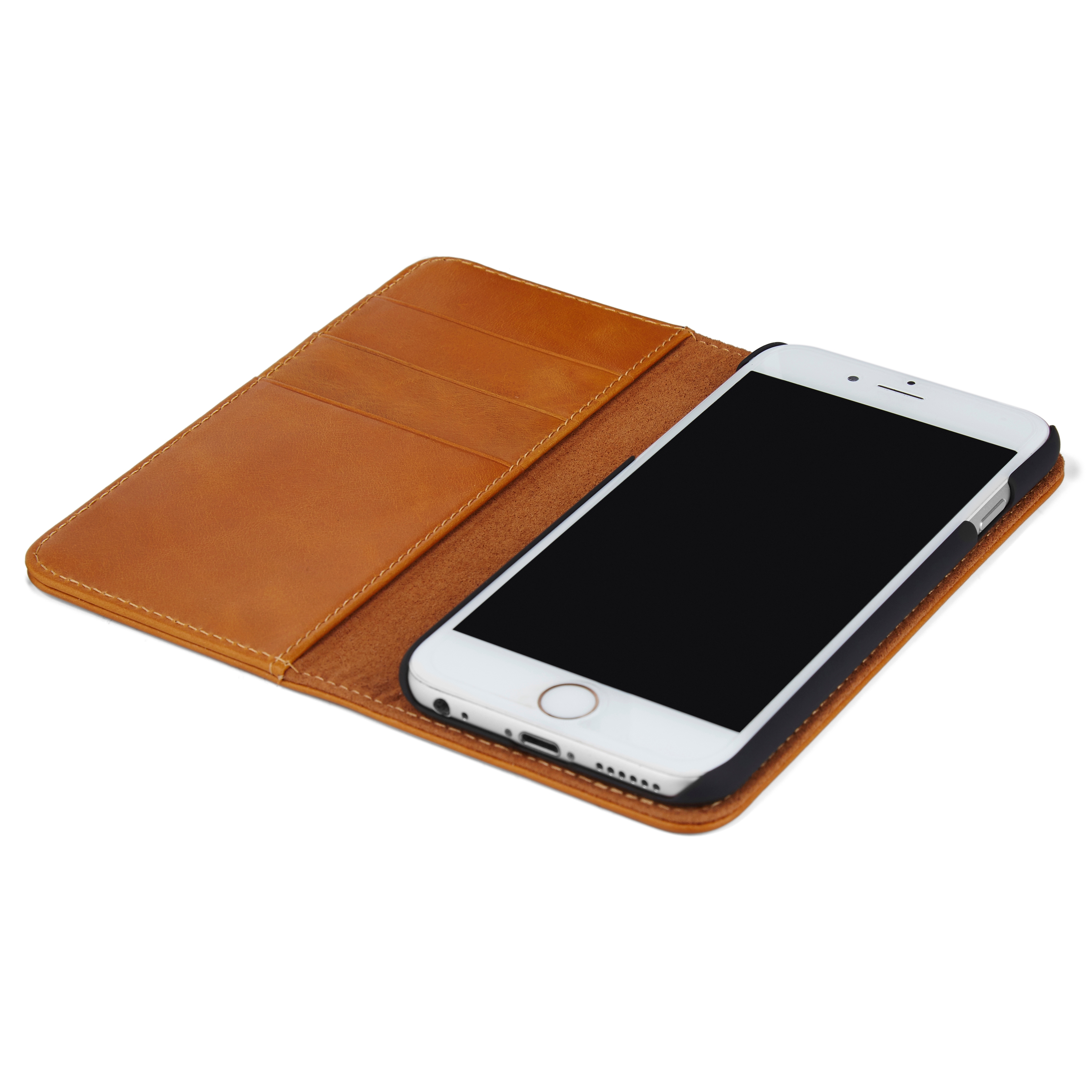 iPhone 7 Hellbraune Lederhülle - 2