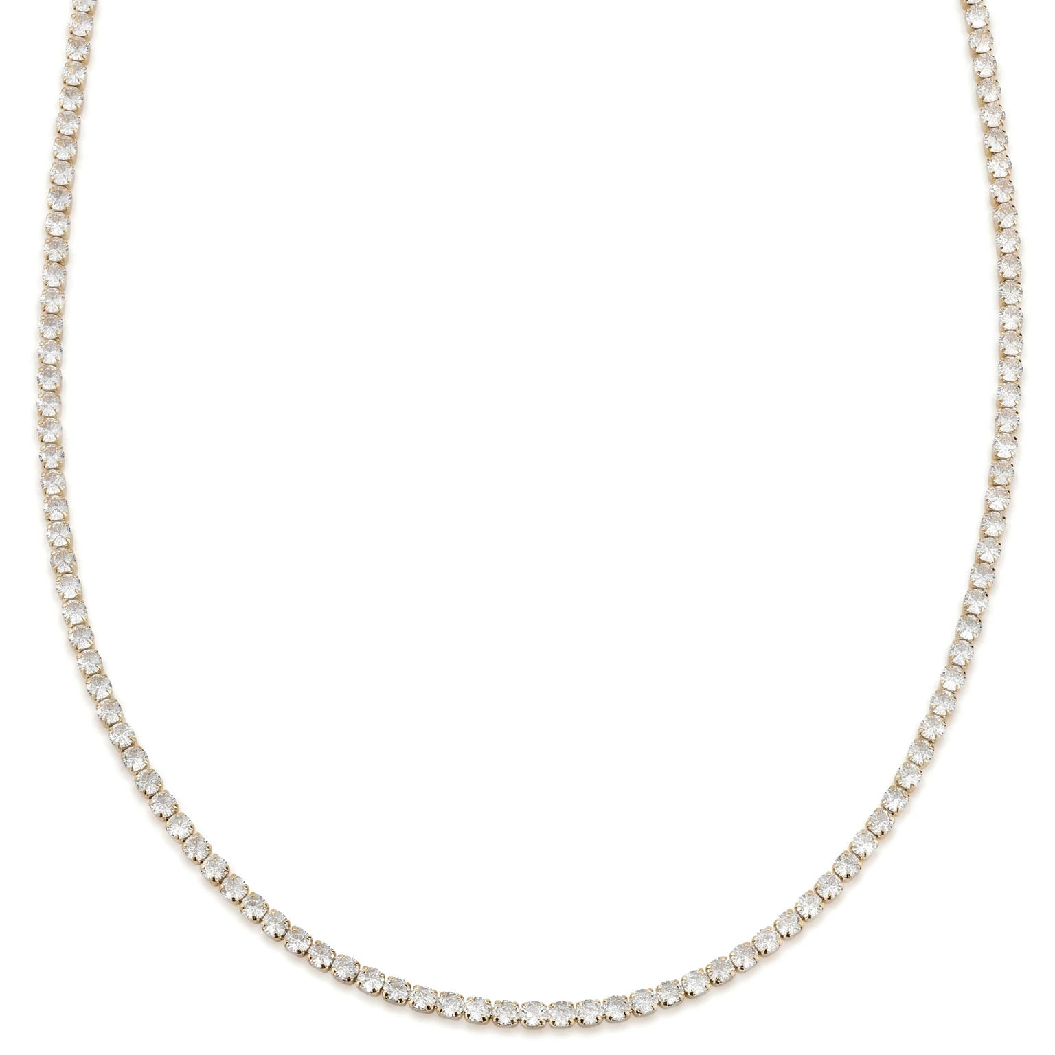 Dazzle | 4 mm 14K επιχρυσωμένο κολιέ τένις με κρυστάλλινη ζιρκόνια Dazzle | 4 mm 14K επιχρυσωμένο κολιέ τένις με κρυστάλλινη ζιρκόνια