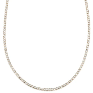 Dazzle | 4 mm 14K auksu dengta skaidraus cirkonio teniso tipo kaklo papuošalas Dazzle | 4 mm 14K auksu dengta skaidraus cirkonio teniso tipo kaklo papuošalas
