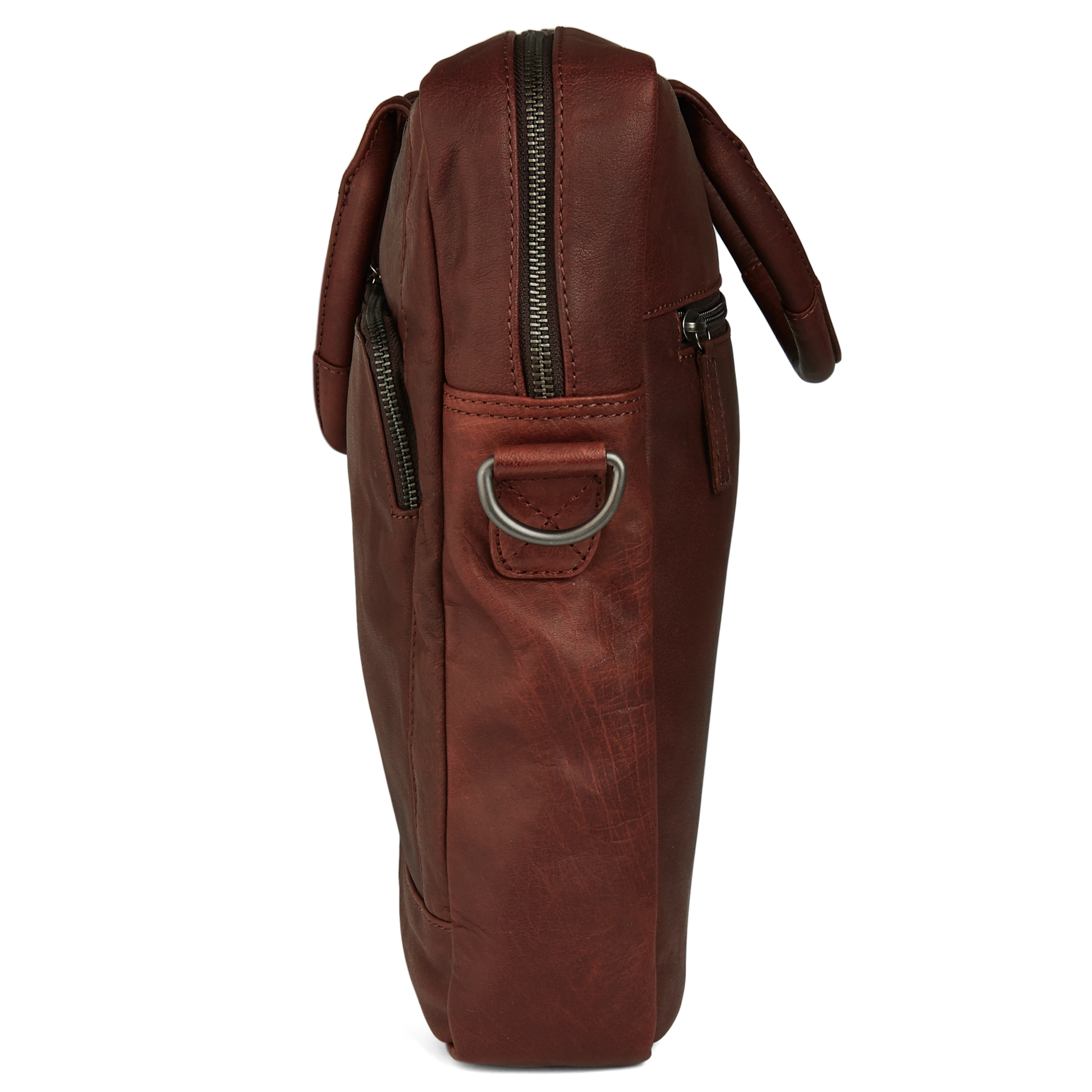 Borsa Oxford classica per laptop in pelle marrone - 4