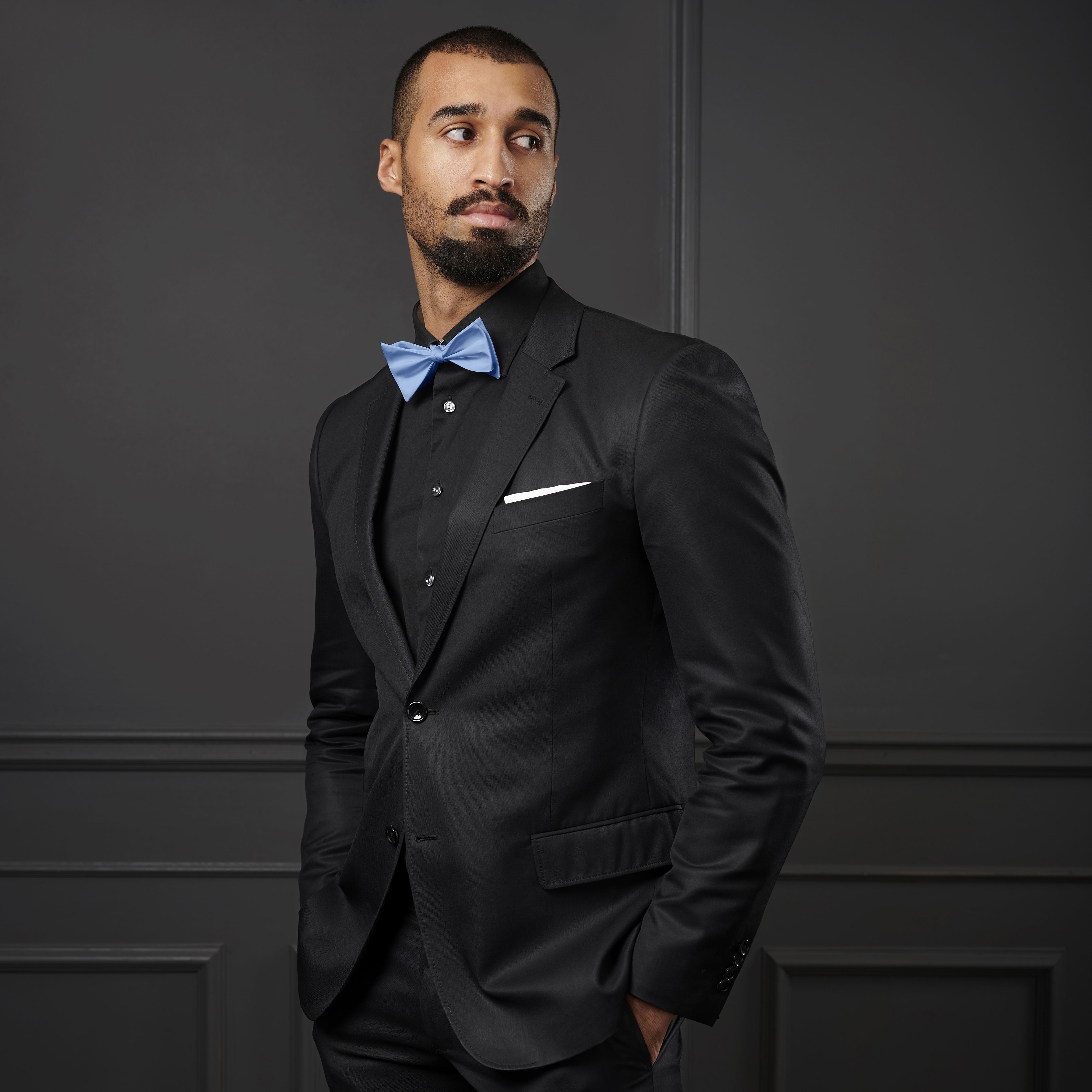 Babyblaue Basic Selbstbinder Fliege - 4