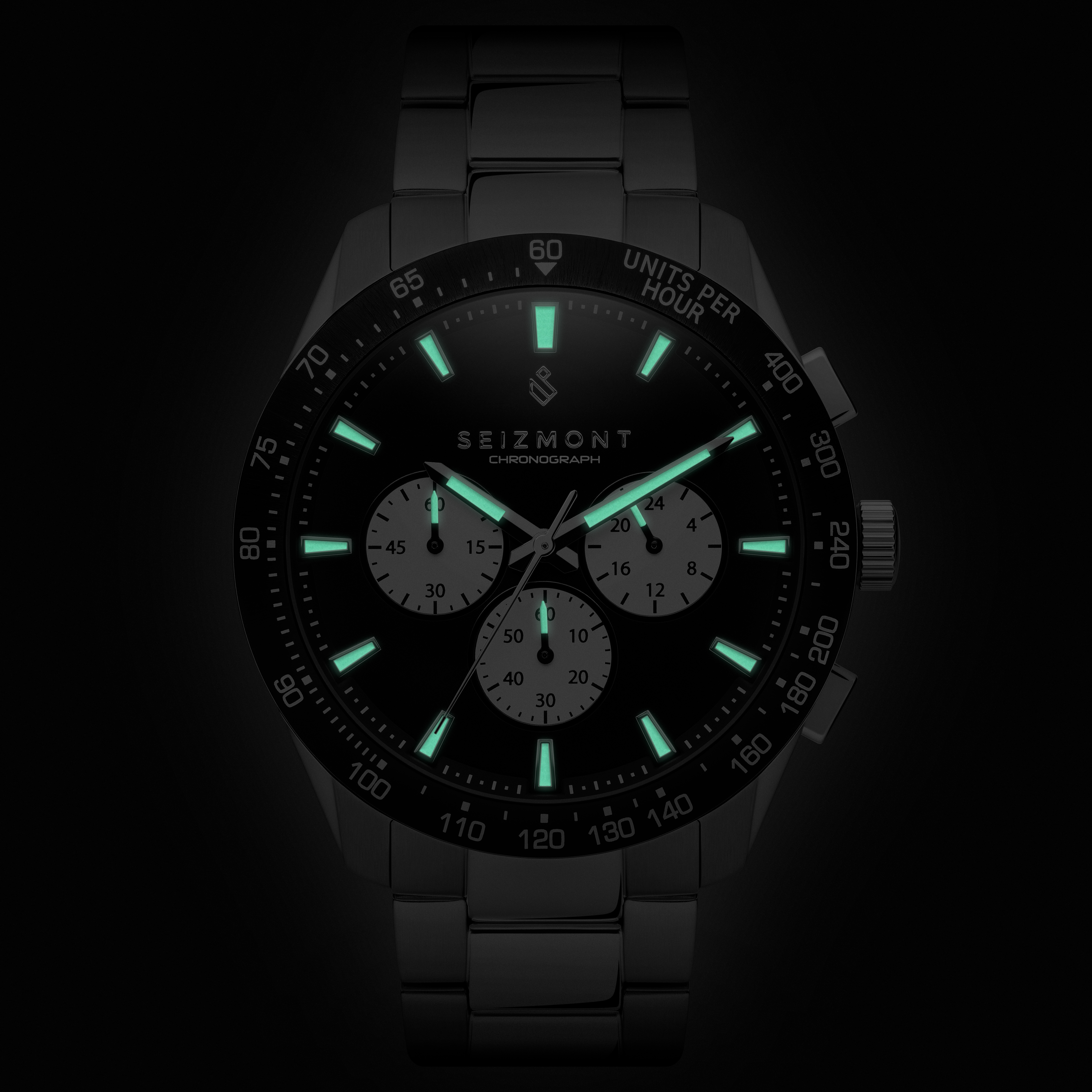 Lounet | Black & Silver-Tone Stainless Steel Chronograph Watch - 5