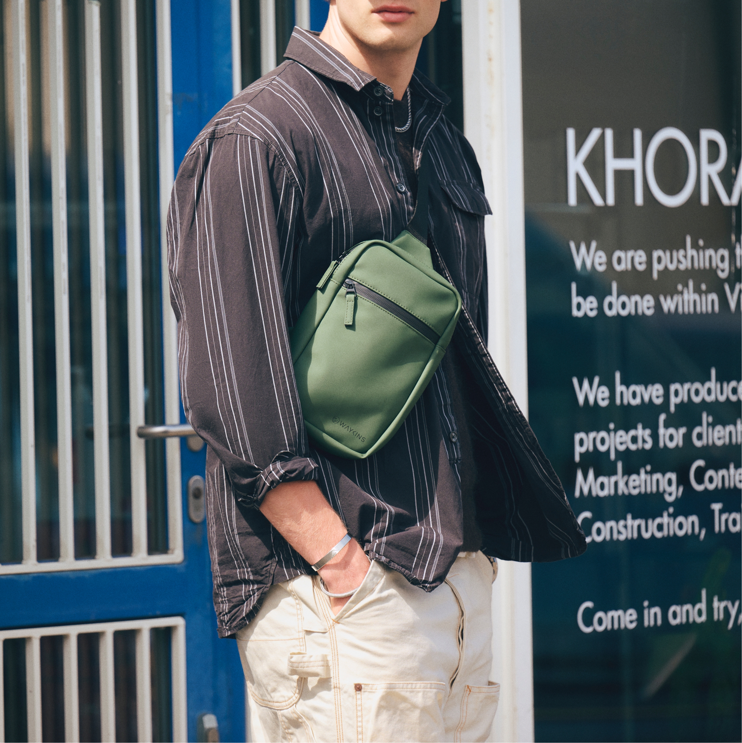 Horizon | Army Green Water Resistant Shoulder Bag - 2