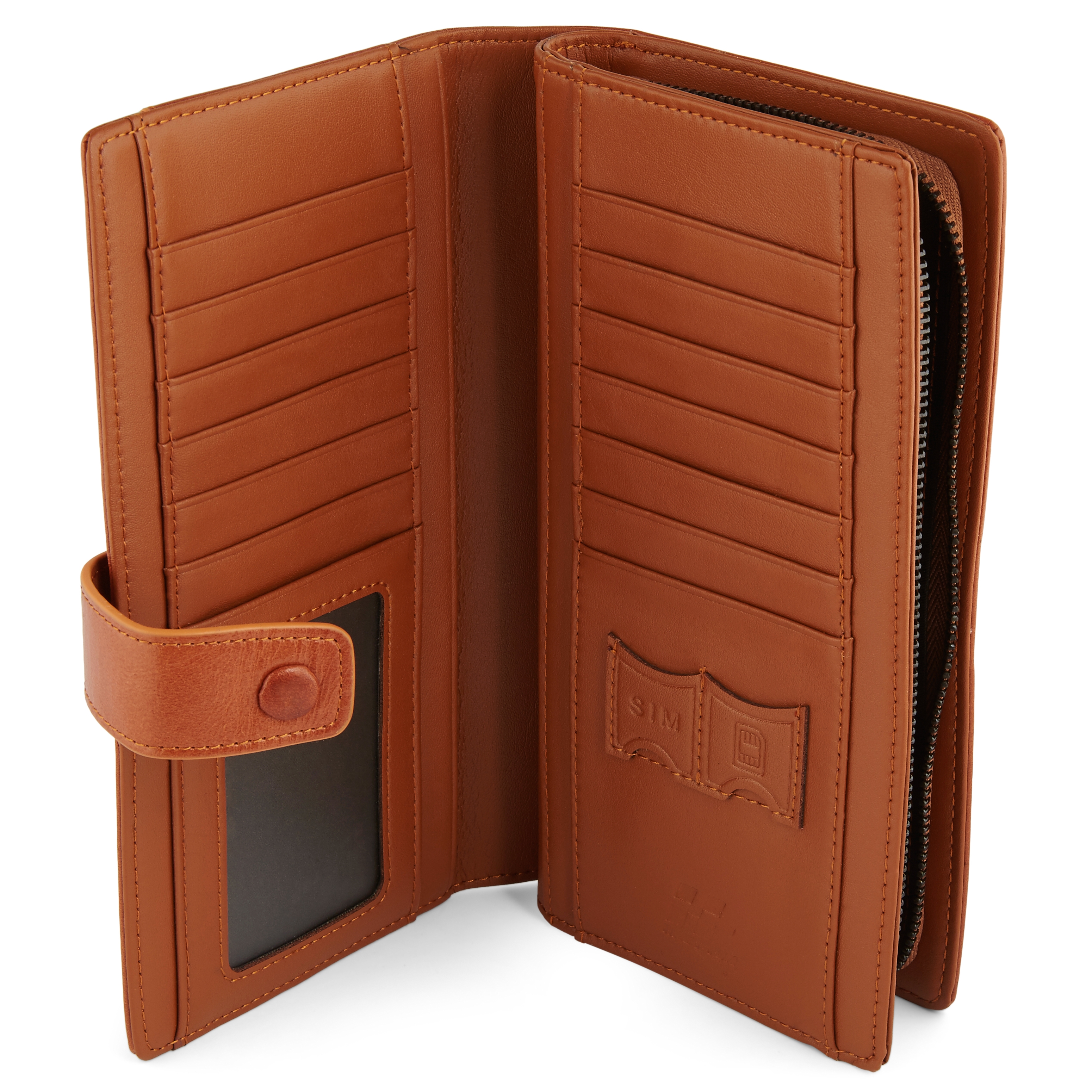 Cartera grande y lisa de color canela  - 2