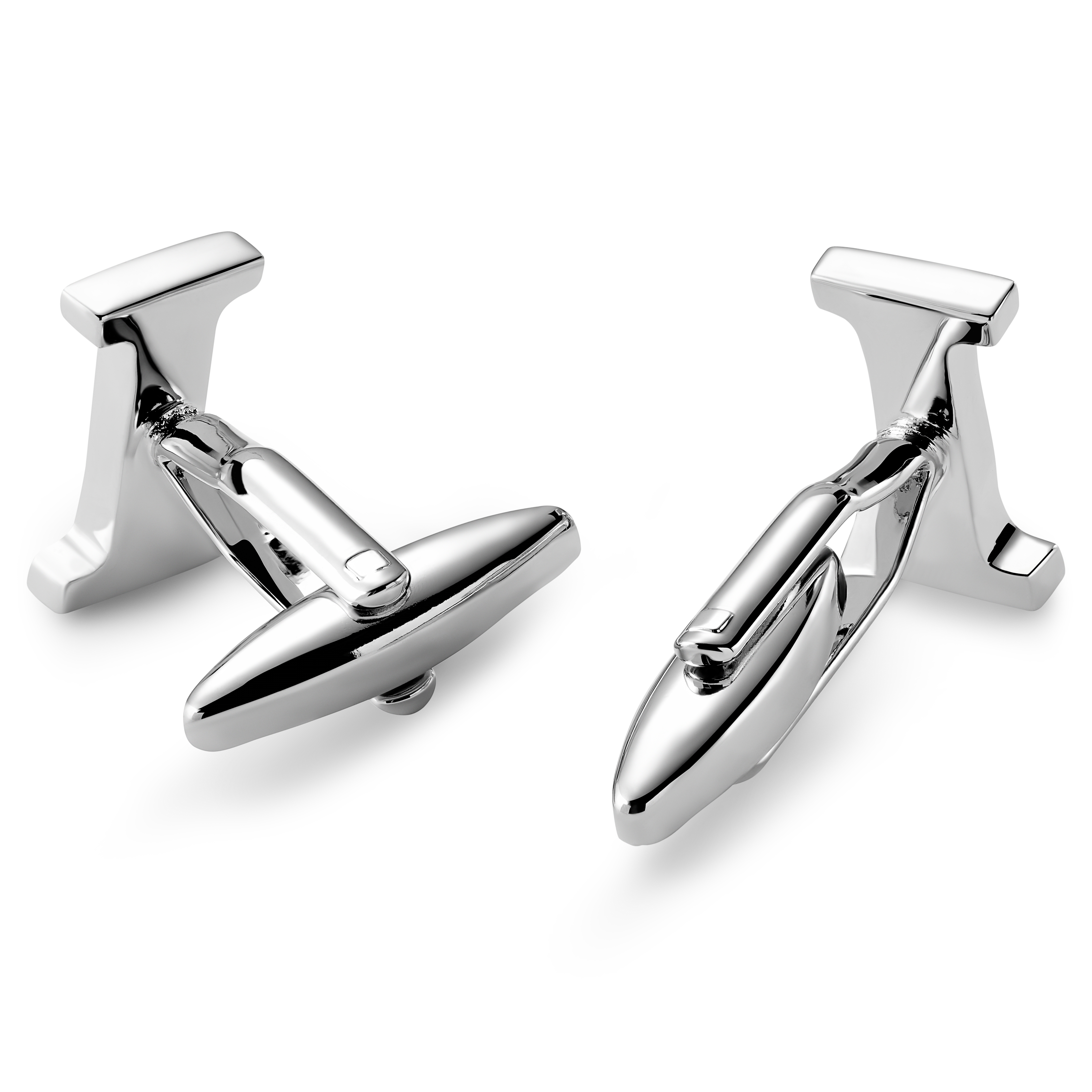 Silver-tone Initial I Cufflinks - 2