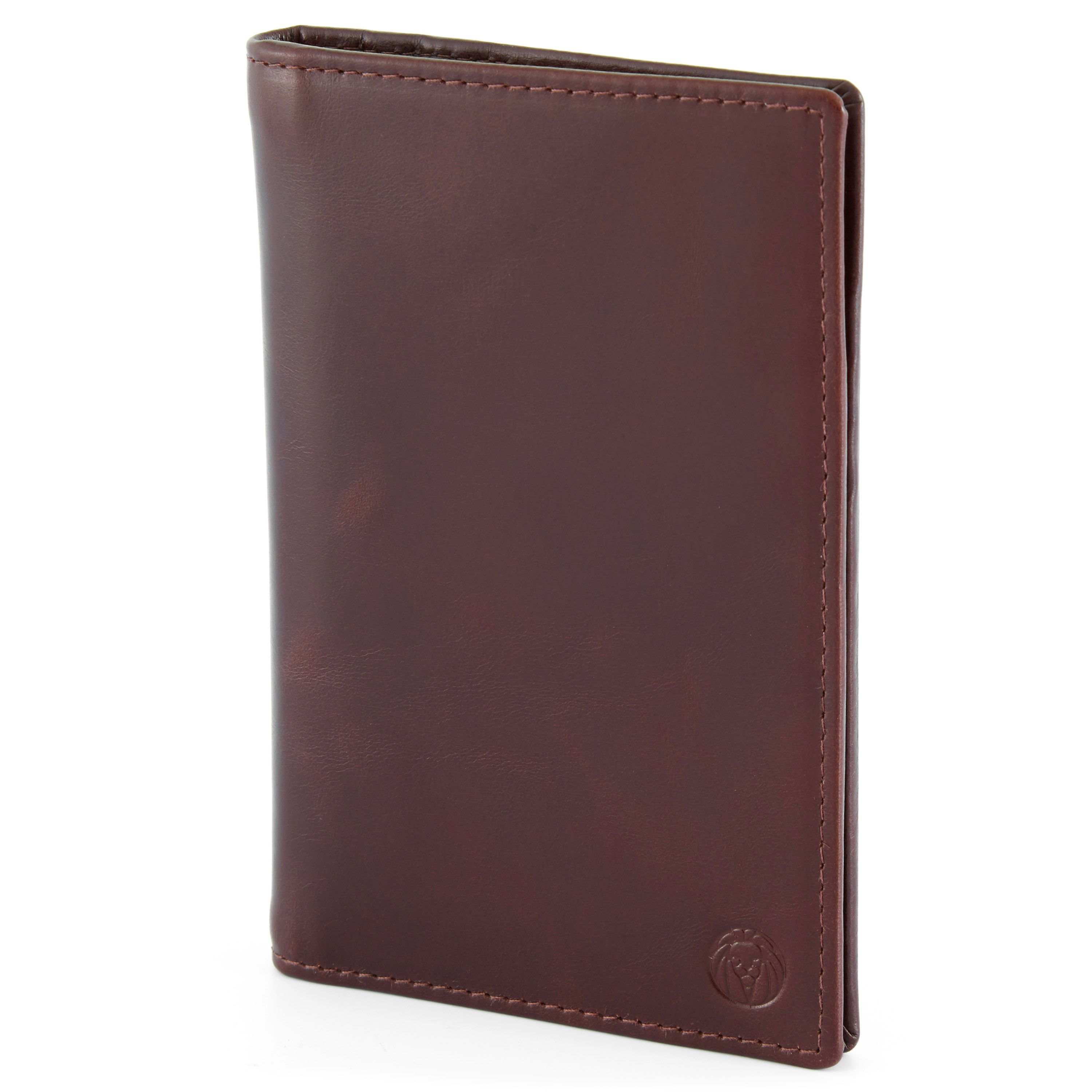 Bruine Leren Jasper Paspoort Portemonnee - 1