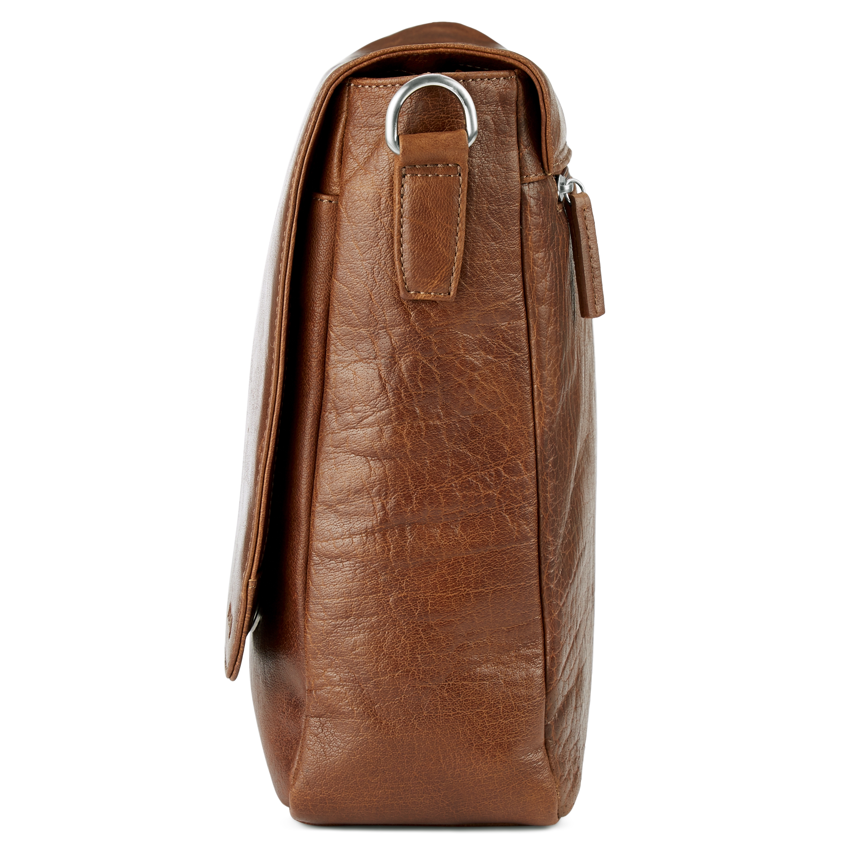 California Tan Leather Messenger Bag - 19