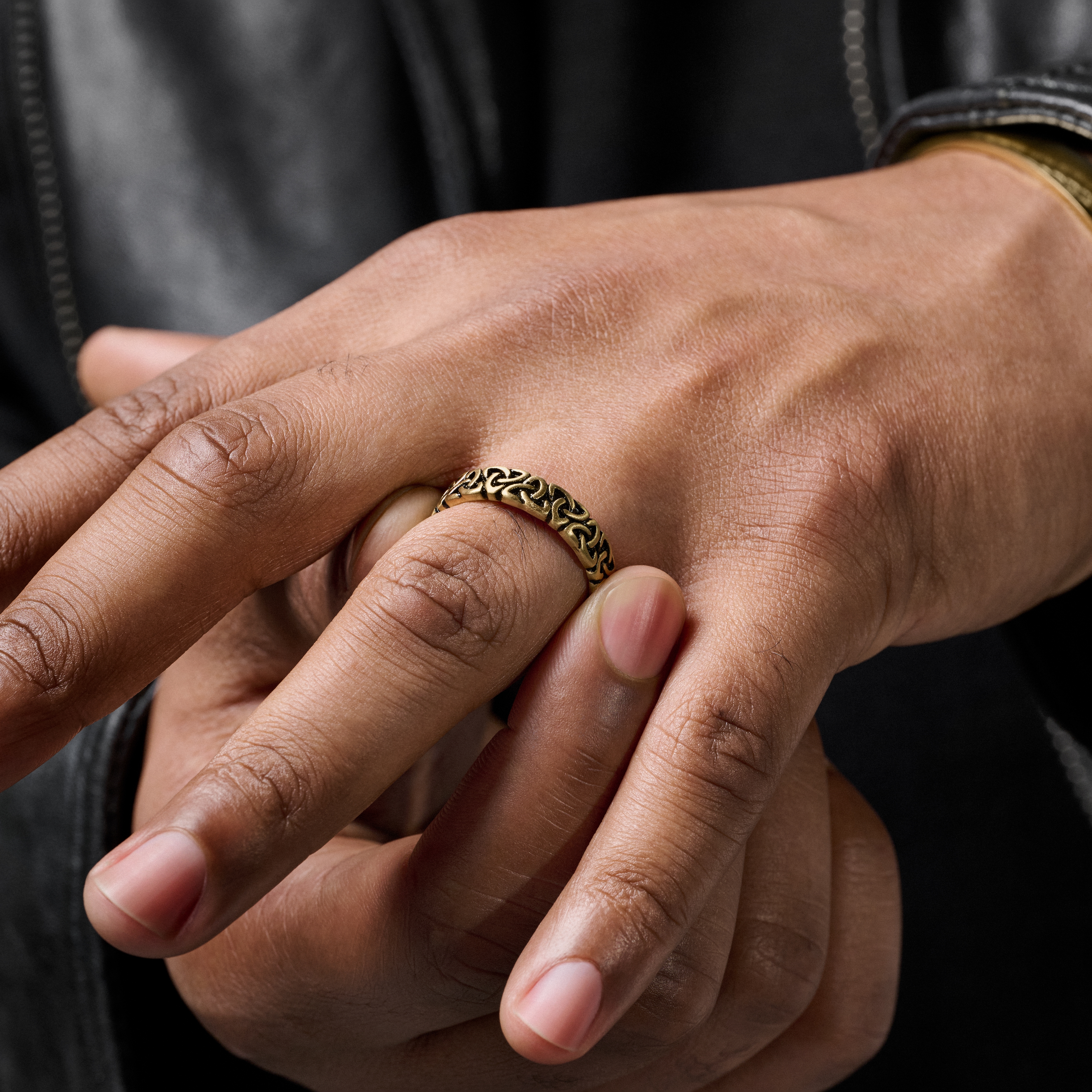 Evan Emiliano Goudkleurige Trinityknoop Ring - 4