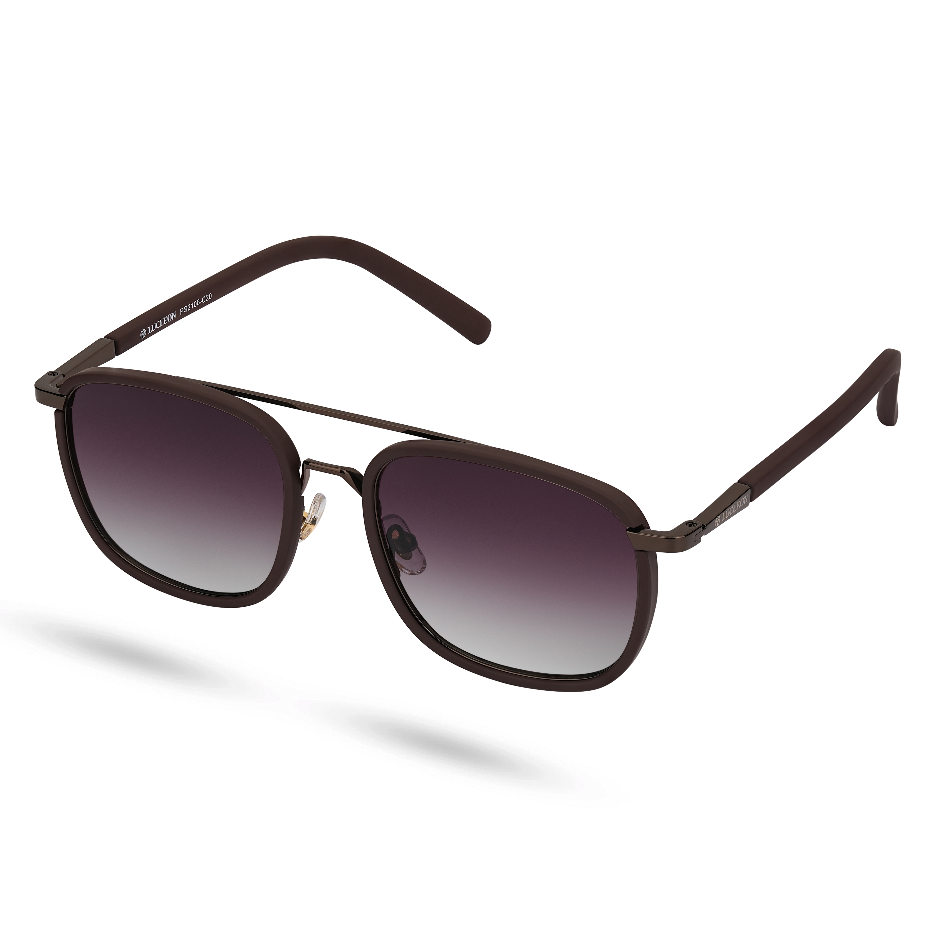 Gafas de Sol Polarizadas de Doble Puente Degradado Café - 2