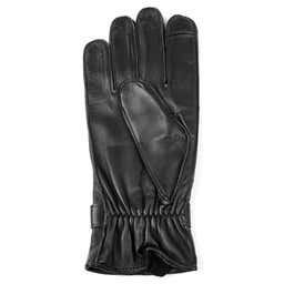 Black Strapped Leather gloves - 5 - gallery