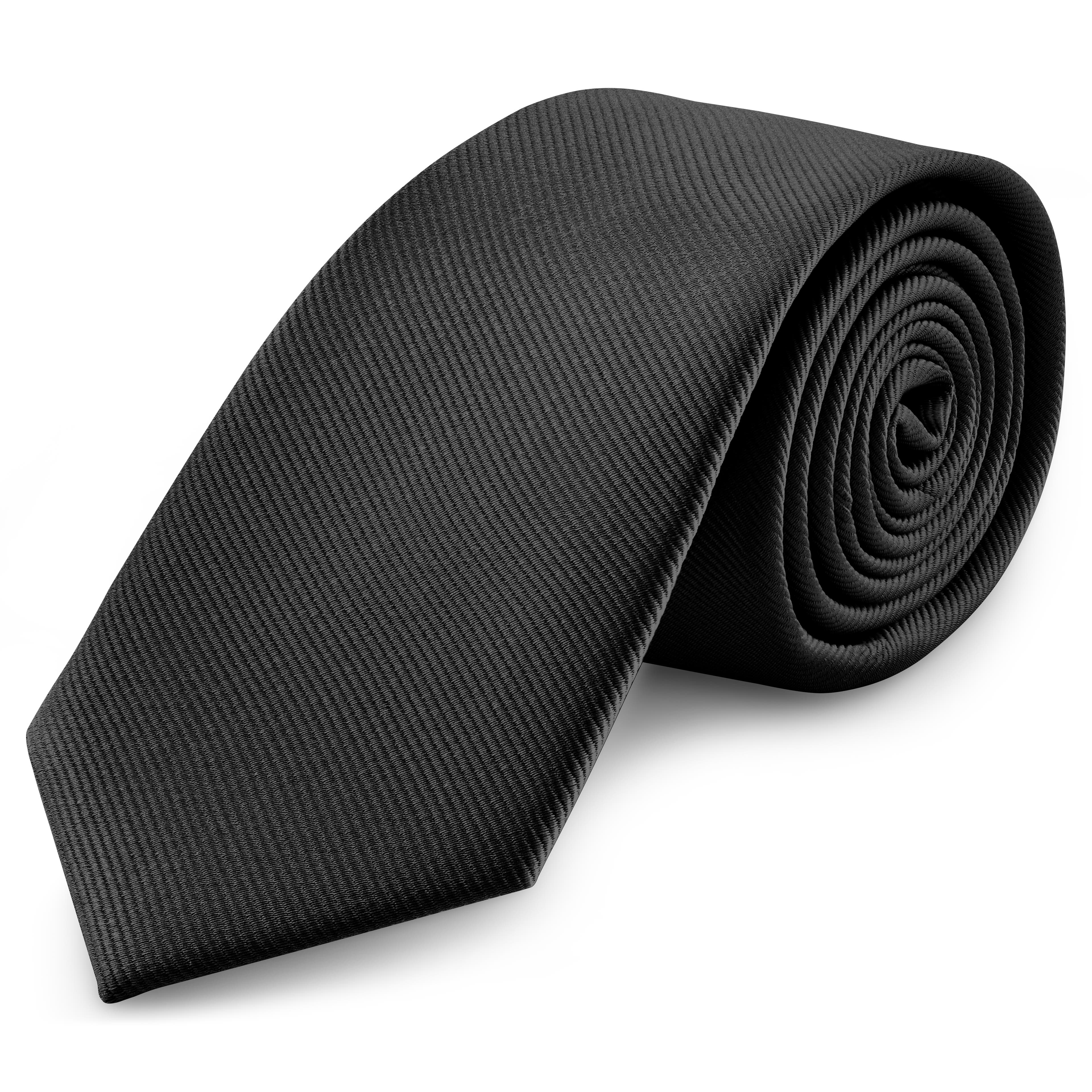 8 cm grogrénová kravata v čiernej farbe