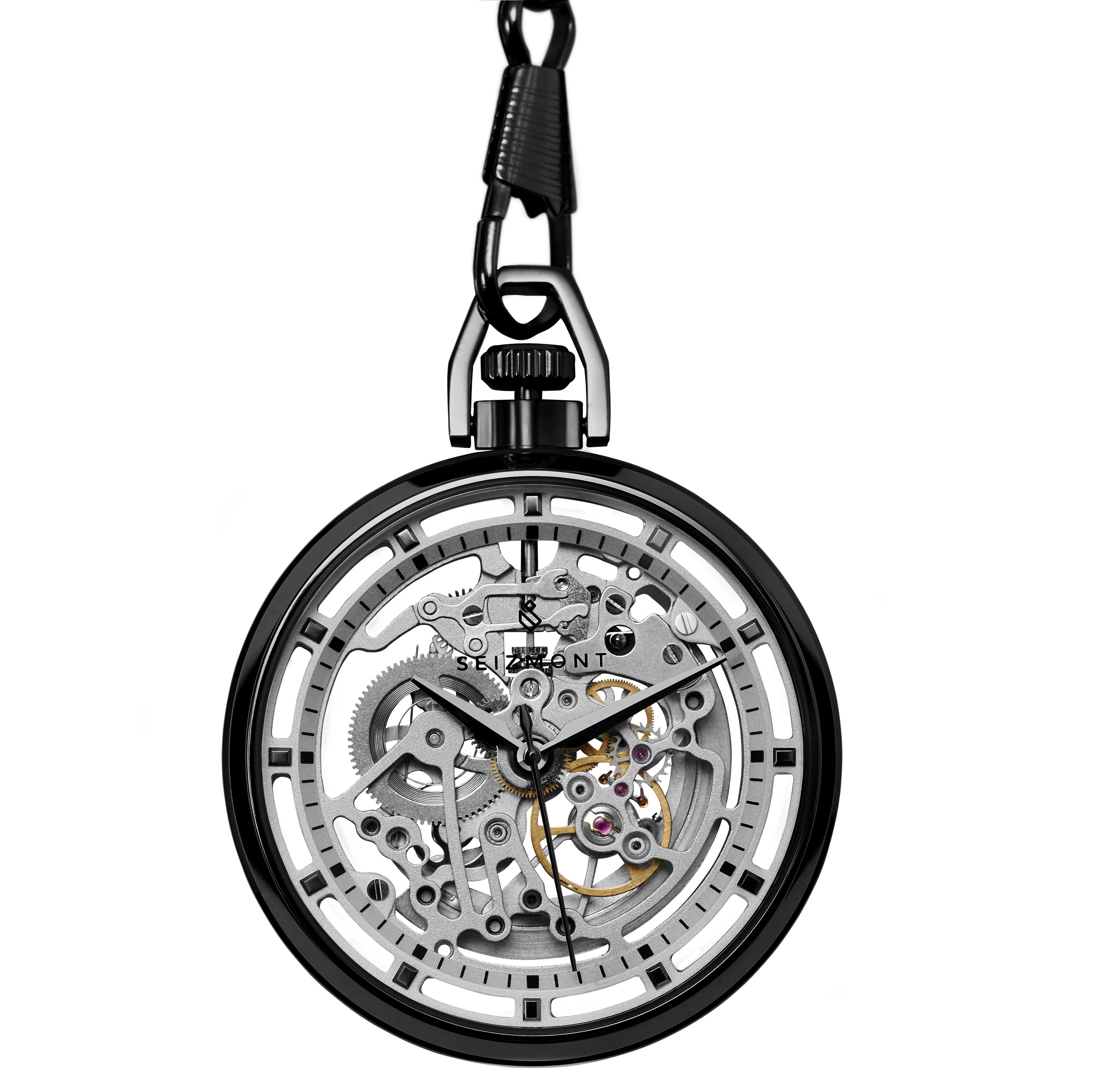 Relógio de Bolso Esqueleto Mecânico Sigvard Agito