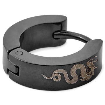 Floyd | Black Stainless Steel Dragon Hoop Earring