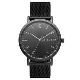 Moment | Black Stainless Steel Minimalist Dress Watch With Black Dial