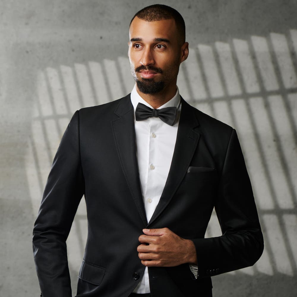 hover: Black Pre-Tied Grosgrain Bow Tie hover: Black Pre-Tied Grosgrain Bow Tie