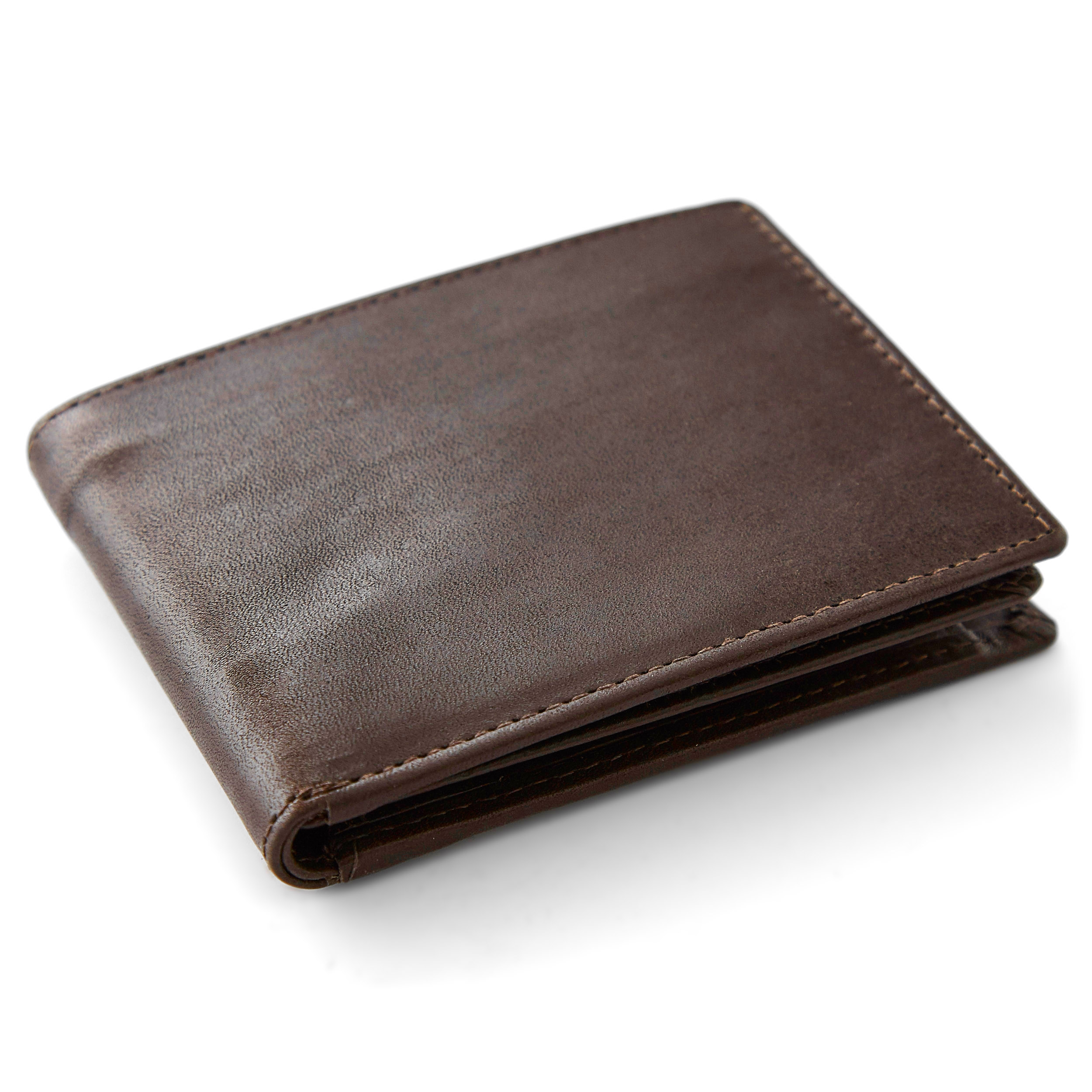 Portefeuille compact marron avec protection RFID - 3