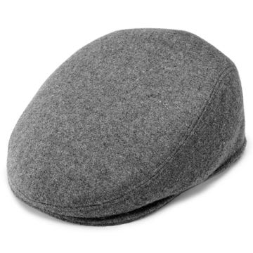Moda | Metallic Grey Wool Flat Cap