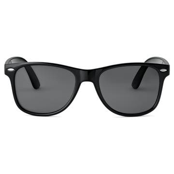 Schwarze polarisierte Retro-Sonnenbrille
