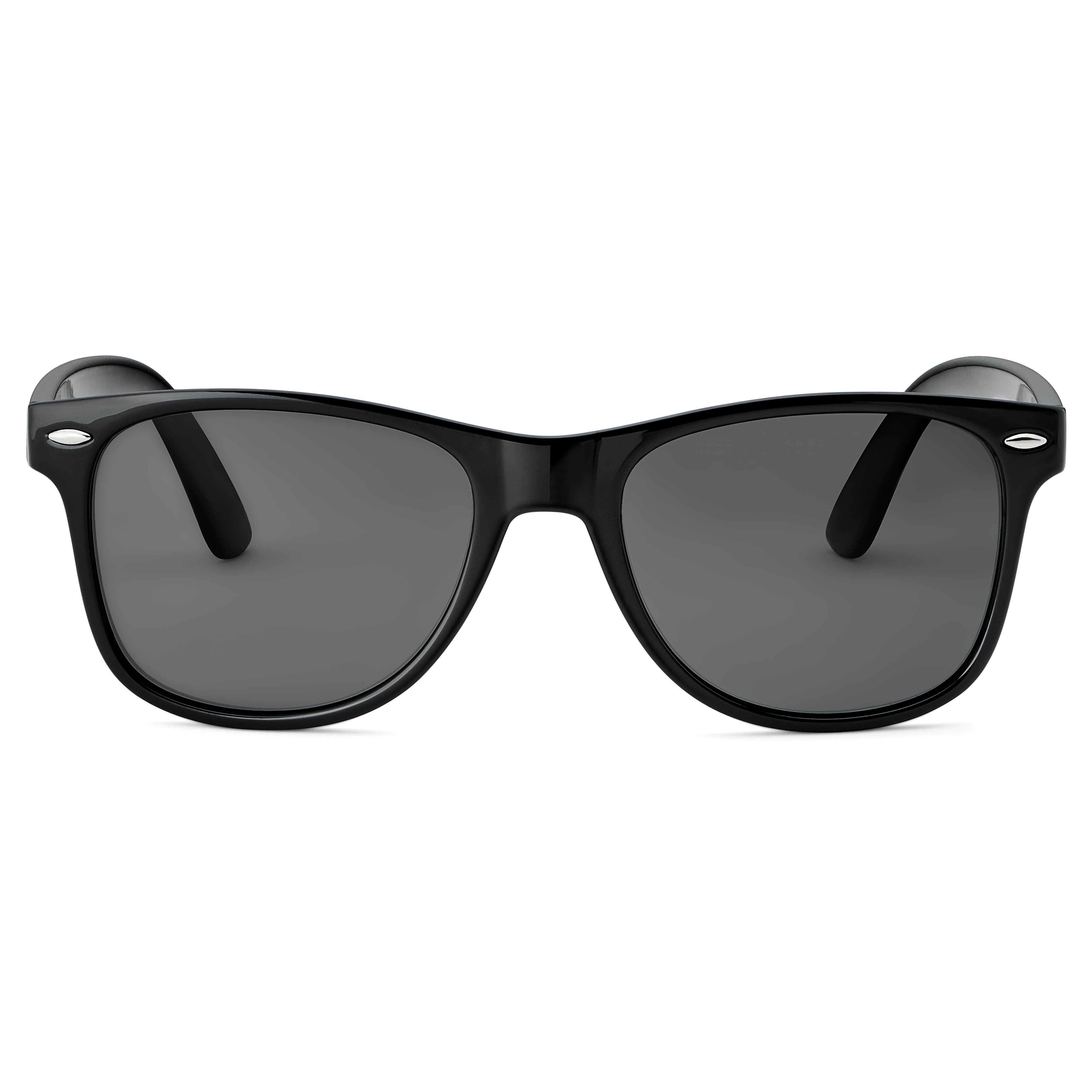 Czarne polaryzacyjne okulary przeciwsłoneczne retro