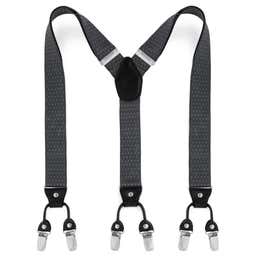 Wide Dotted Grey Clip-On Braces