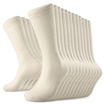 DryFeel | Опаковка от 12 чифта памучни чорапи за тенис в антично бяло DryFeel | Опаковка от 12 чифта памучни чорапи за тенис в антично бяло