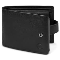 Portafoglio In Pelle Piena Fiore Con Blocco RFID – Fatto A Mano, Sottile Ed Elegante, Regalo Perfetto In Confezione Regalo (Blu)