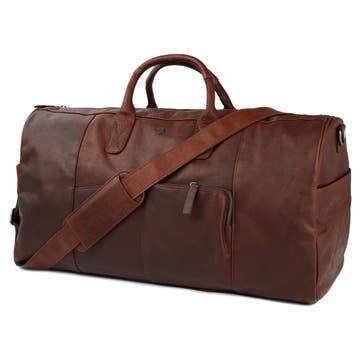 Класическа кафява кожена пътна чанта Oxford