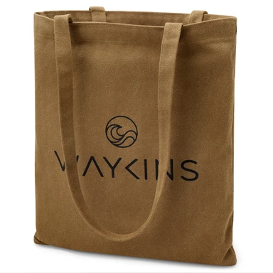 Waykins - petit tote bag brun en coton Waykins - petit tote bag brun en coton