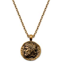 Obelius | Vintage Gold-Tone Emperor Coin Cable Chain Necklace