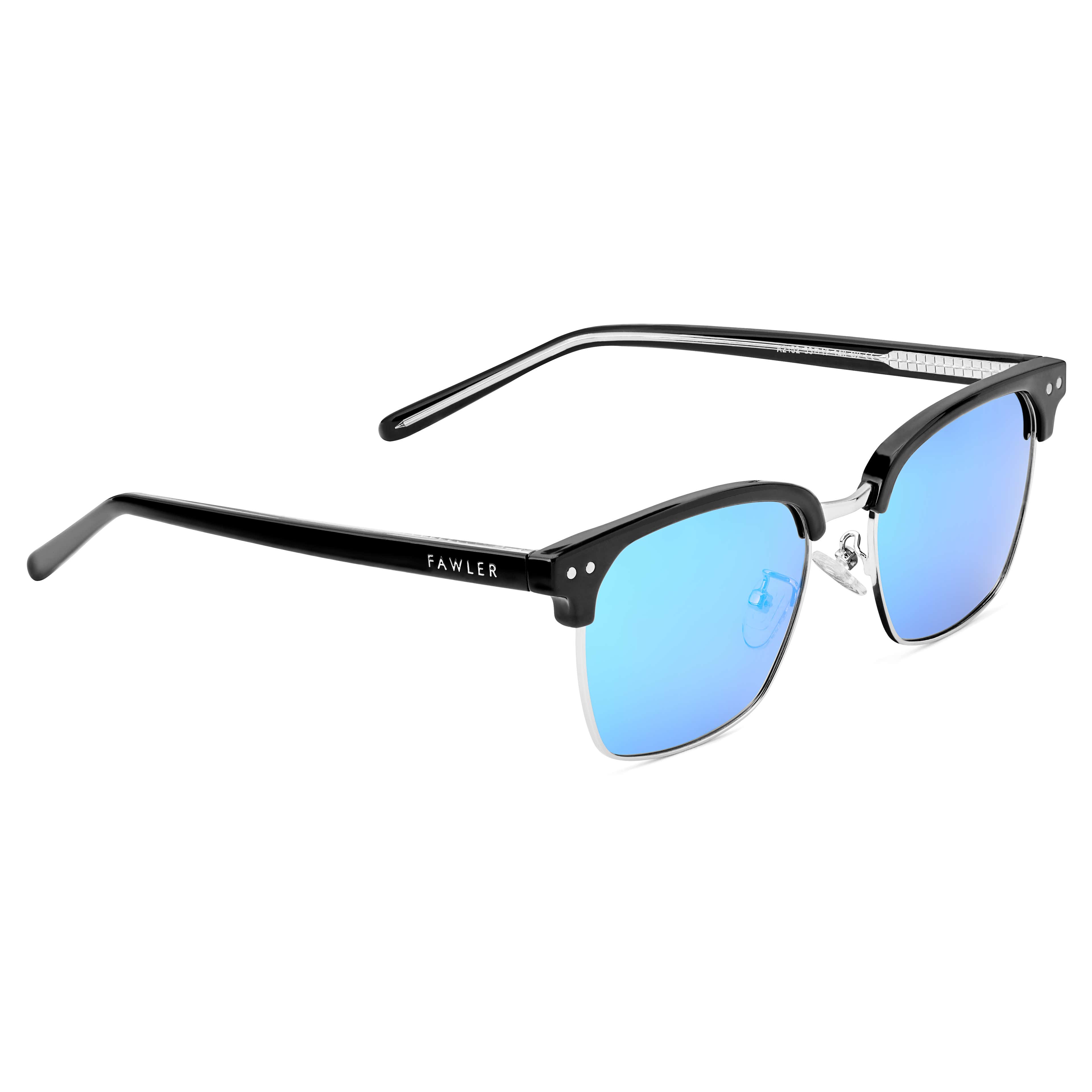 Black & Blue Polarised Browline Sunglasses - 6 - gallery