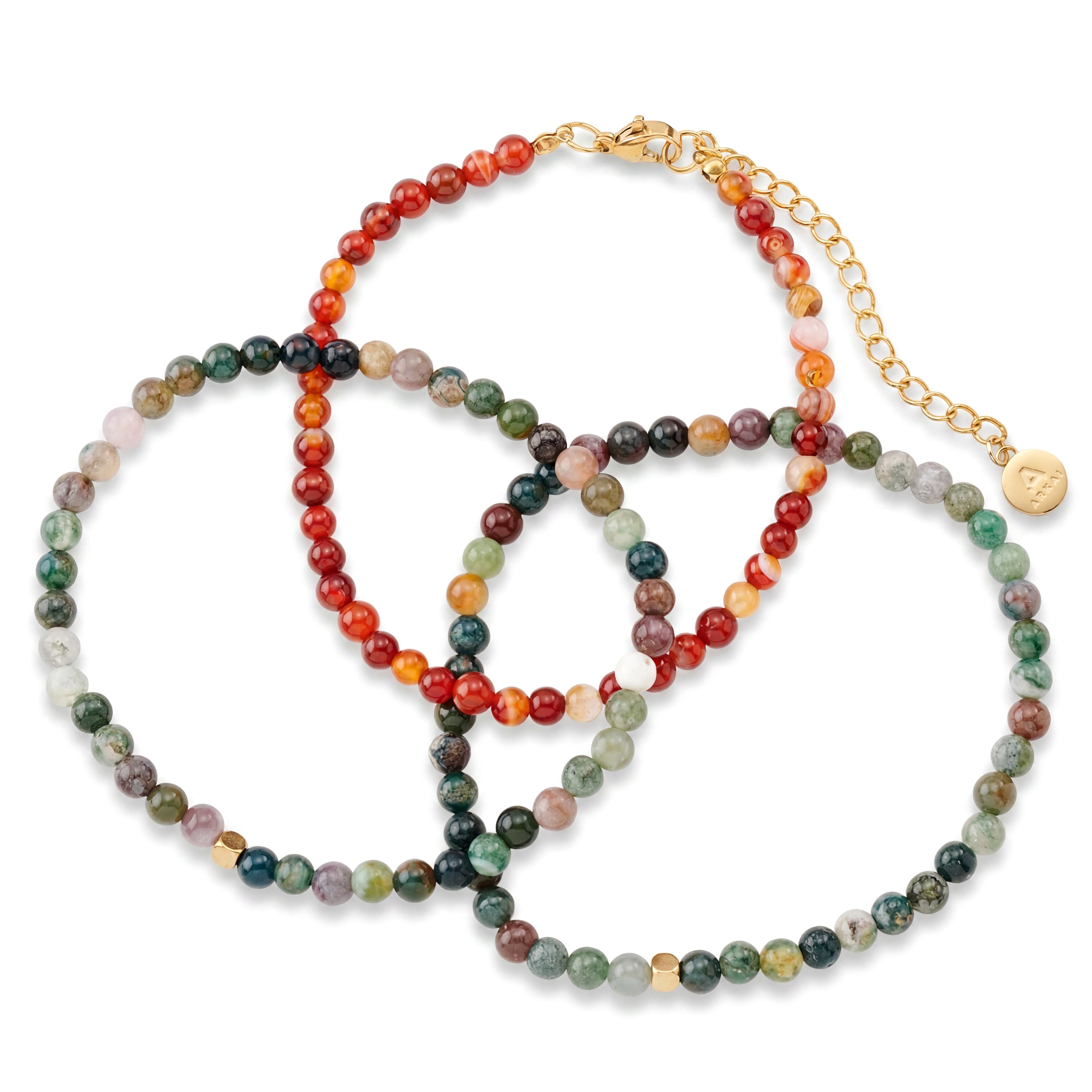 Mediterranean | Earth-Tone Natural Stone Beaded Bracelet Set - 2