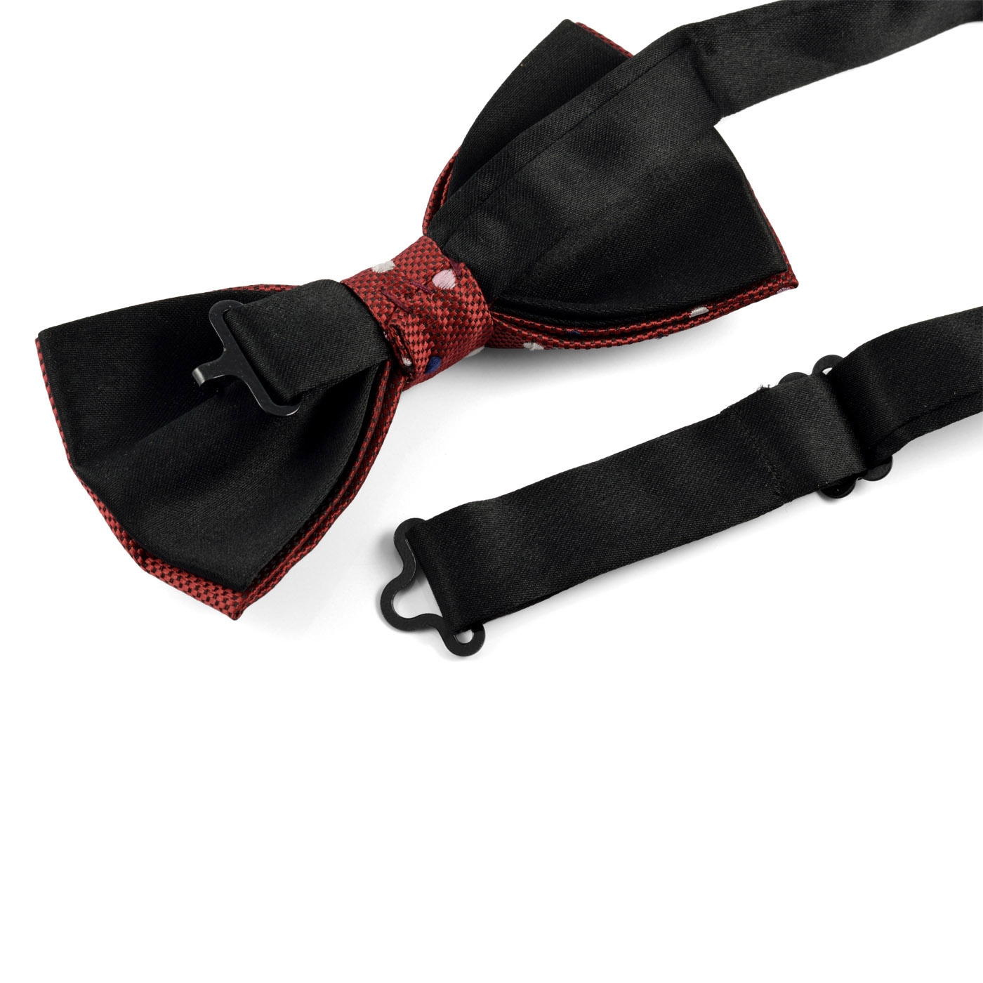 Red & White Dotted Pre-Tied Bow Tie - 3