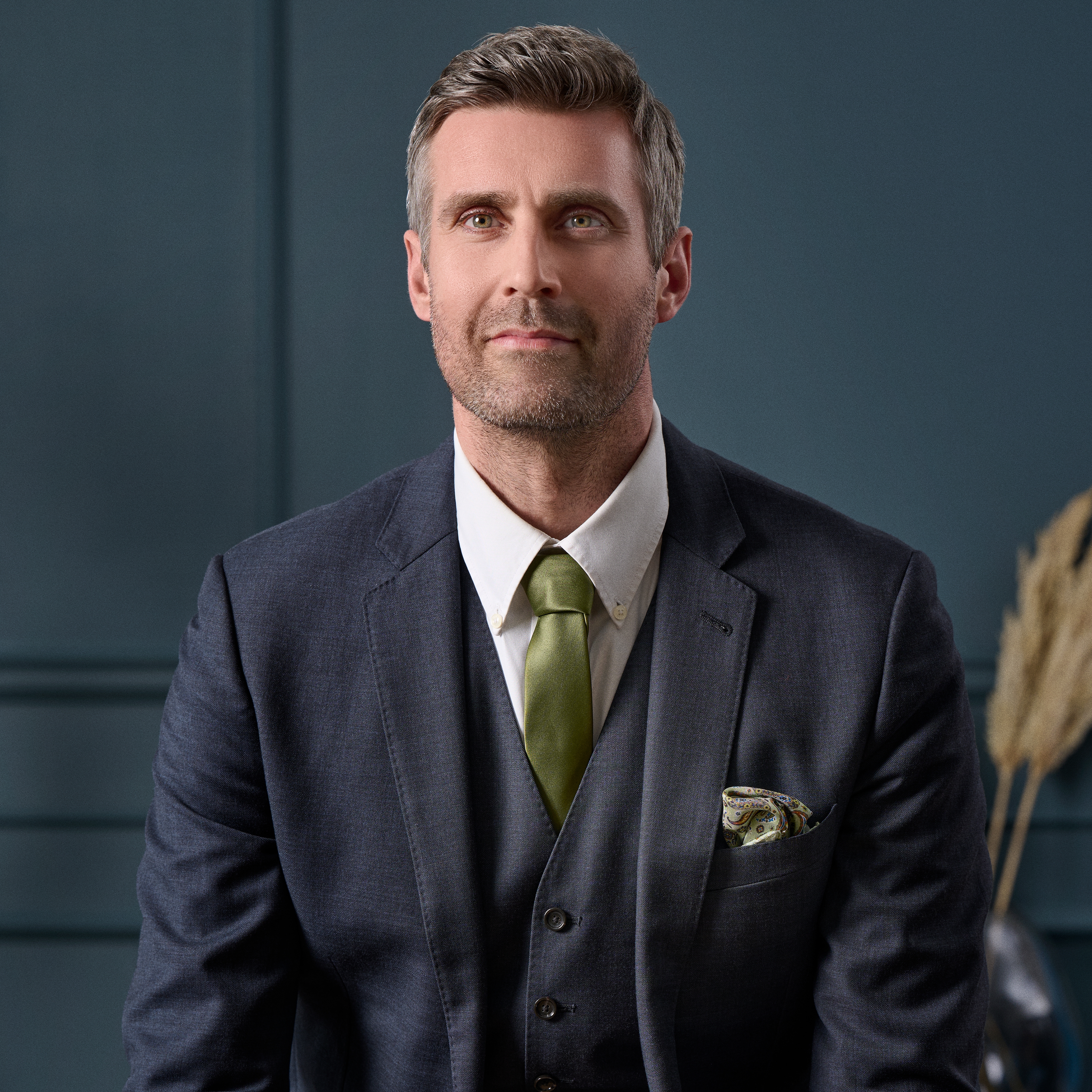 Virtuo | Mint Paisley Silk Pocket Square - 4