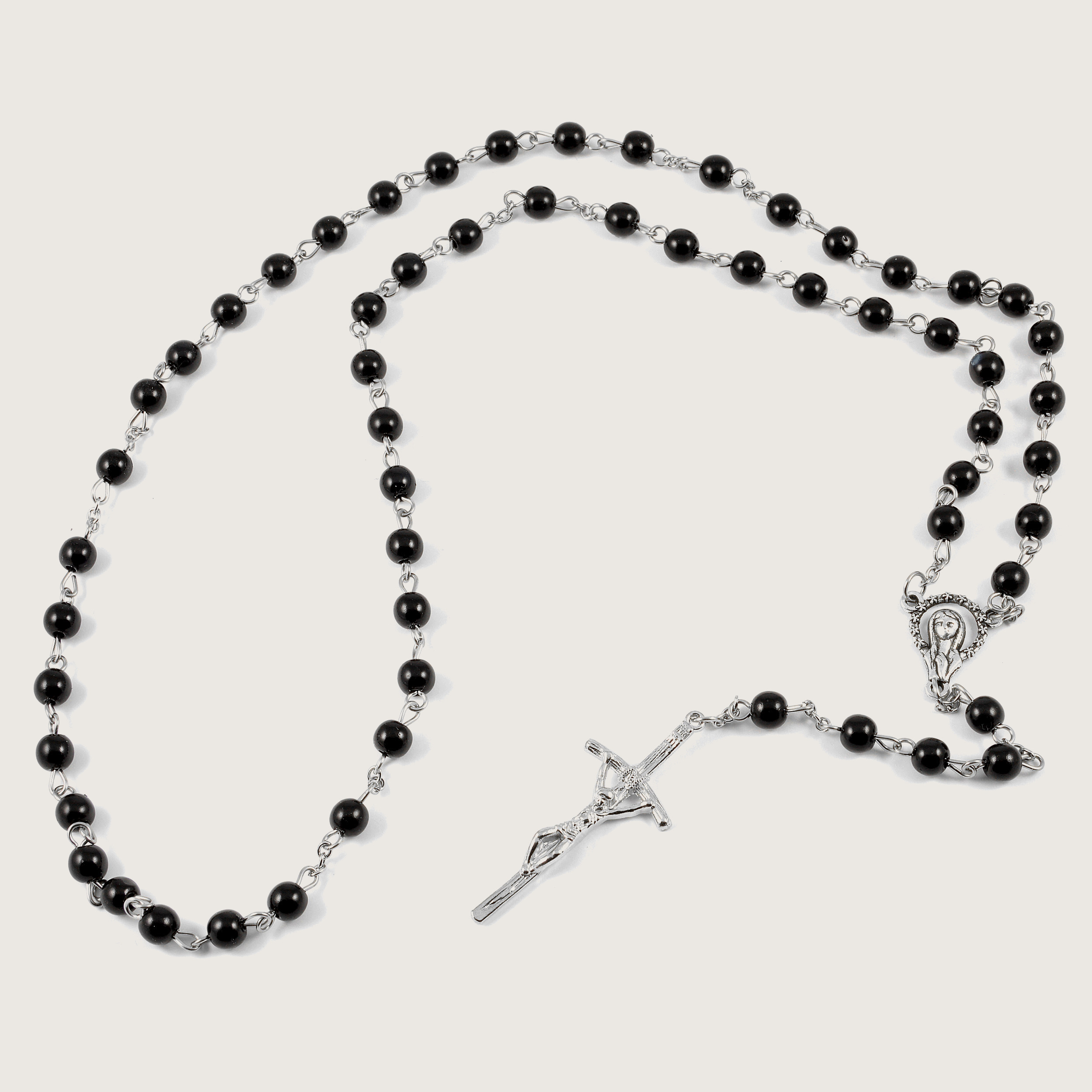 80’s Rosary silver necklace Sterling Silver Rosary Necklace | Hersey & Son Silversmiths