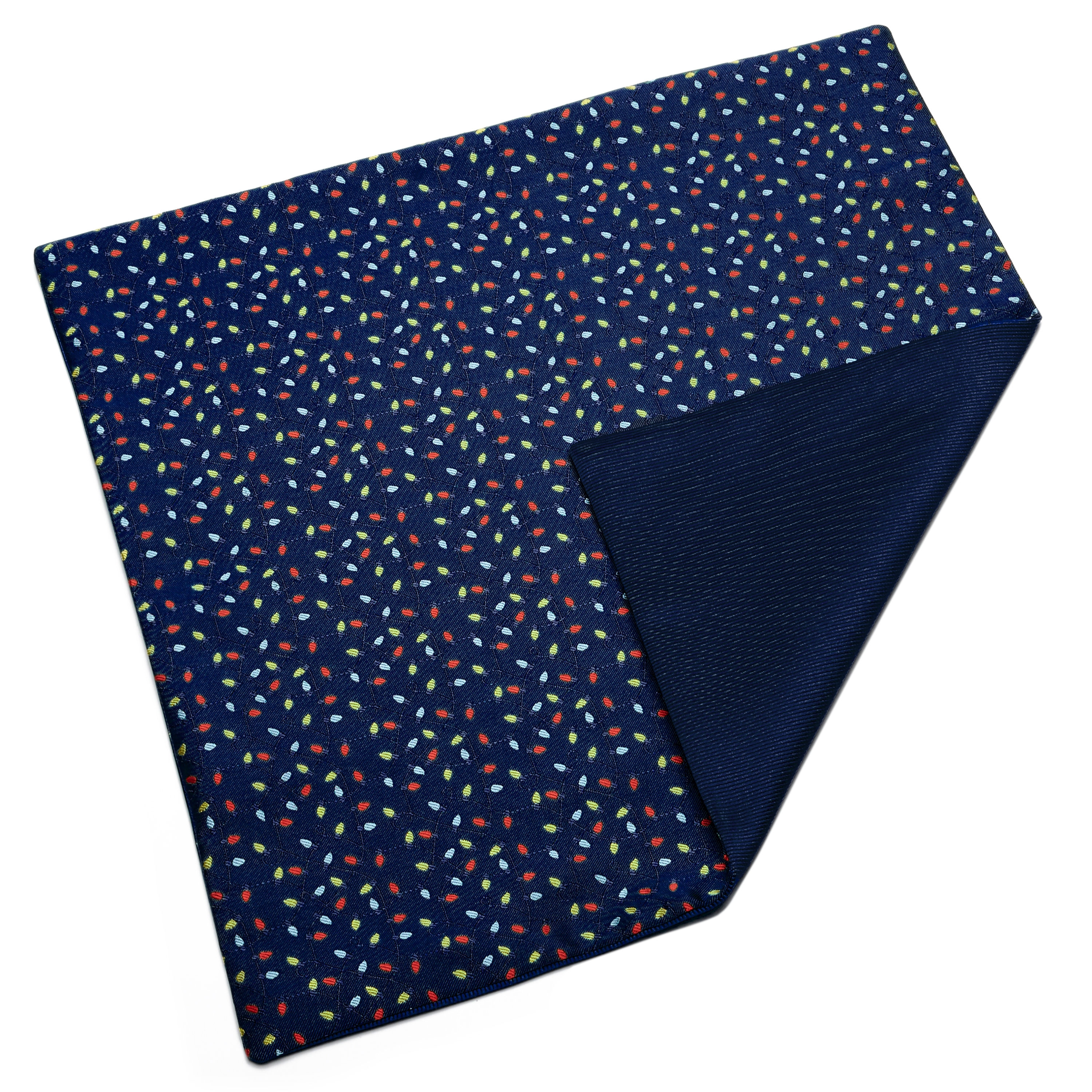 Pochette de costume bleu marine à motifs de lumières de Noël - 5