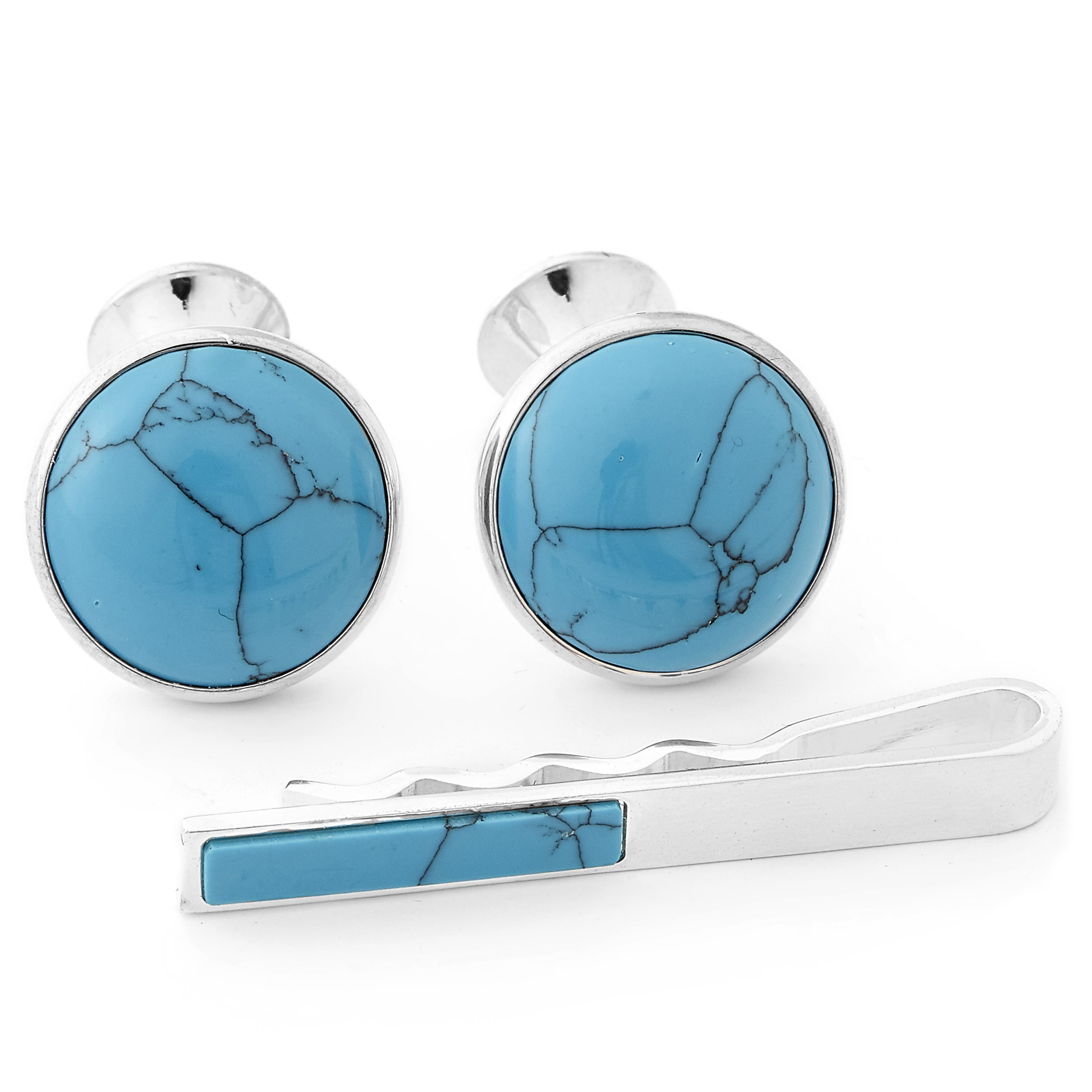 Turquoise Silver-Tone Set Turquoise Silver-Tone Set