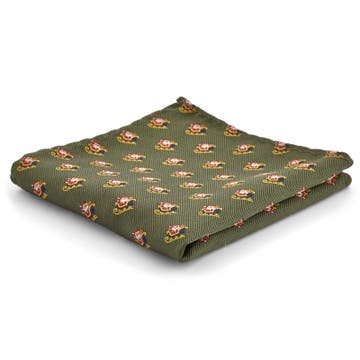 Forest Green Santa’s Sleigh Christmas Pocket Square Forest Green Santa’s Sleigh Christmas Pocket Square
